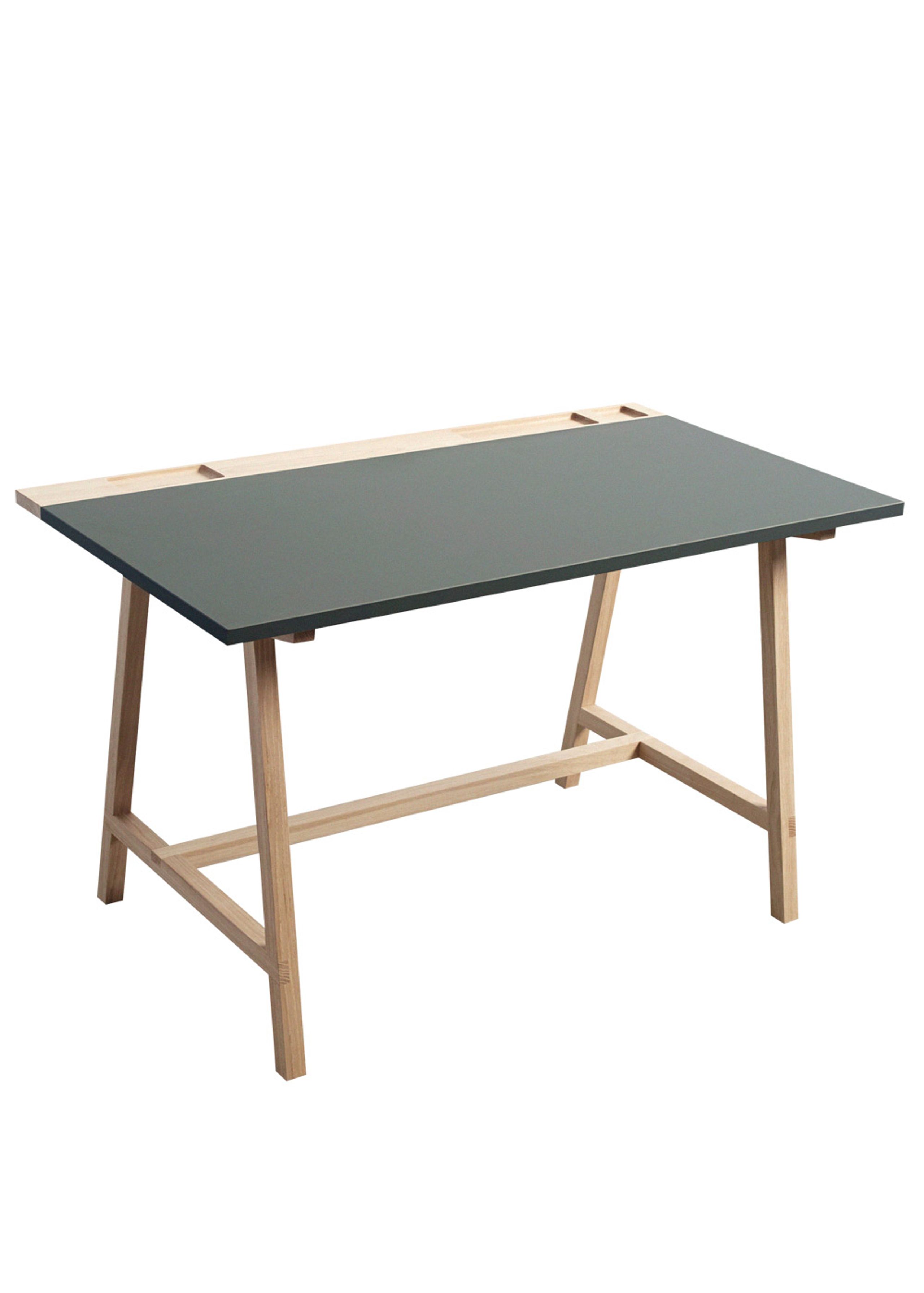 Andersen Furniture - - D1 Work Desk - White Stained Oak / Antracitgrey Linoleum