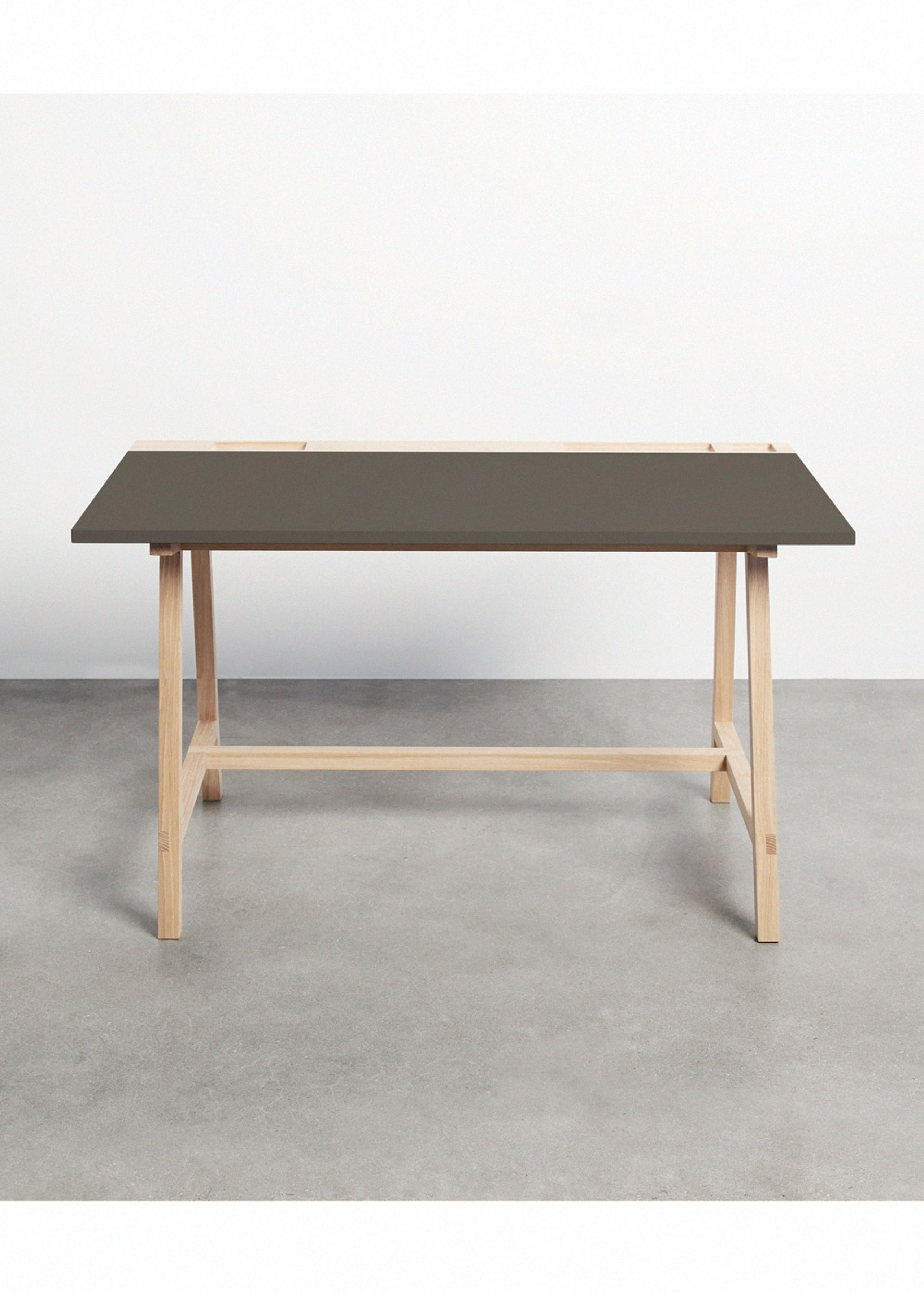 Andersen Furniture - - D1 Work Desk - White Stained Oak / Antracitgrey Linoleum