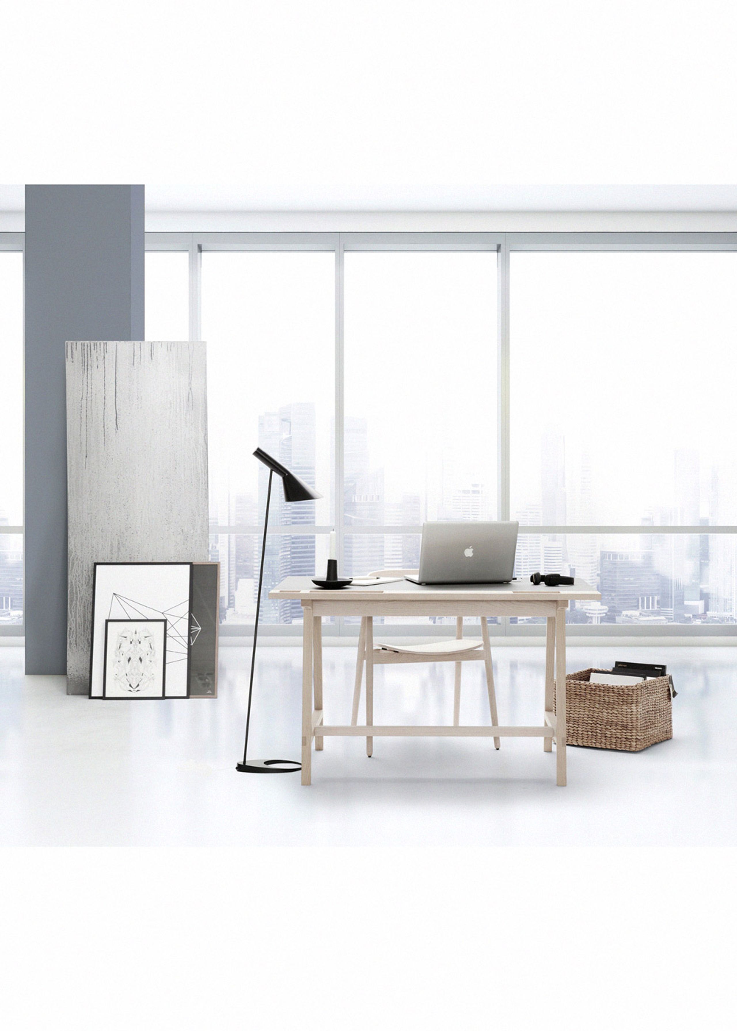 Andersen Furniture - - D1 Work Desk - White Stained Oak / Antracitgrey Linoleum