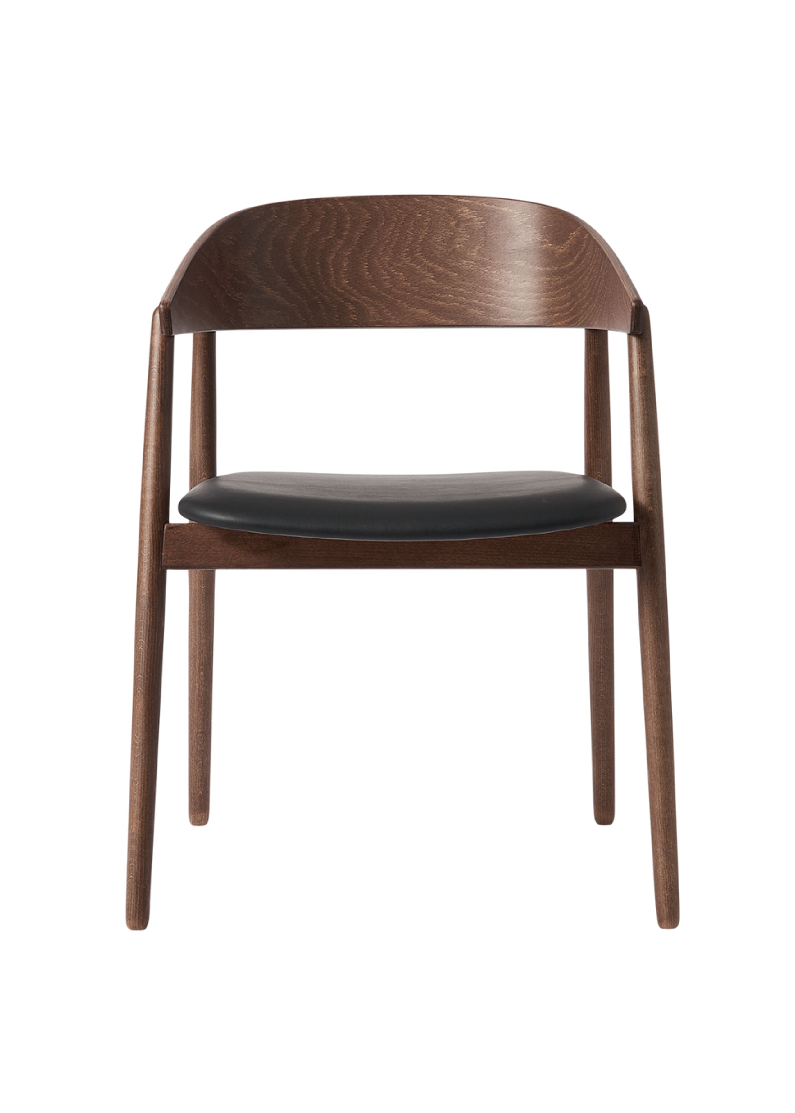 Andersen Furniture - Spisebordsstol - AC2 Stol / Polstret sæde - Bøg / Røget mat Lakeret / PU Læder: sort P2230