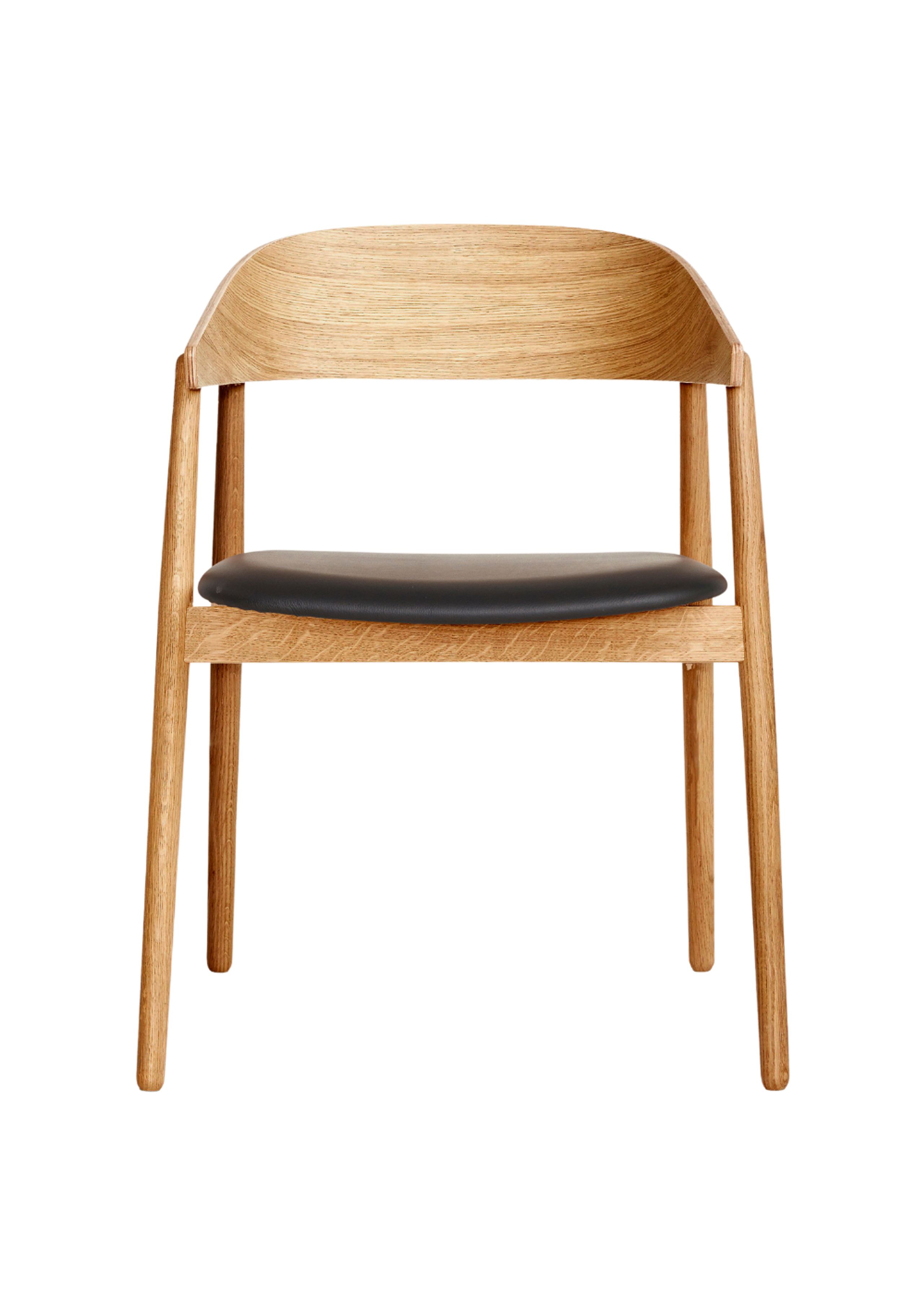 Andersen Furniture - Dining chair - AC2 Chair / Padded Seat - Oak / Clear Mat Lacquered / Leather: Black