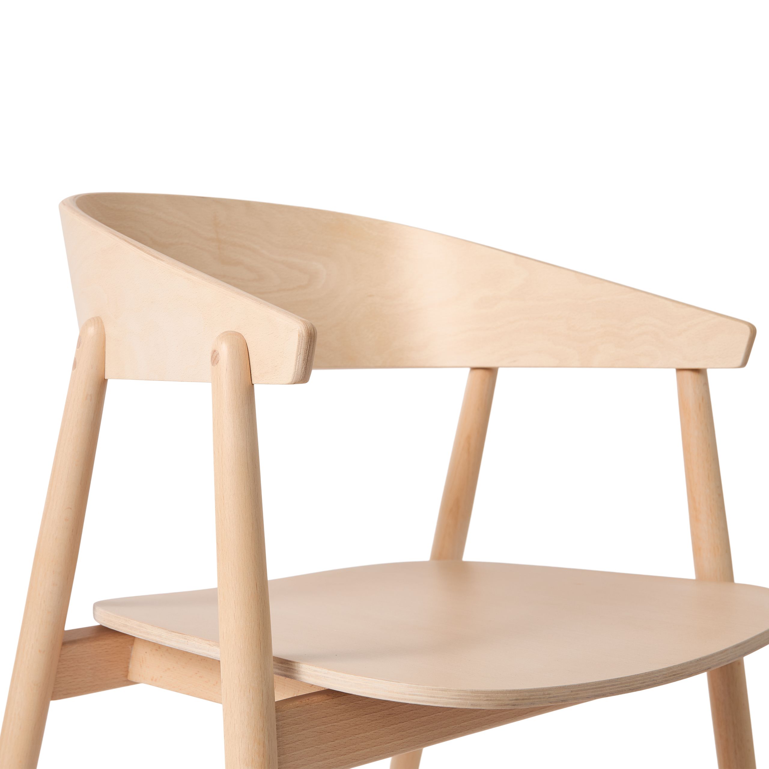 Andersen Furniture - Spisebordsstol - AC2 Stol / Træ sæde - Bøg / Hvidpigmenteret mat lakeret