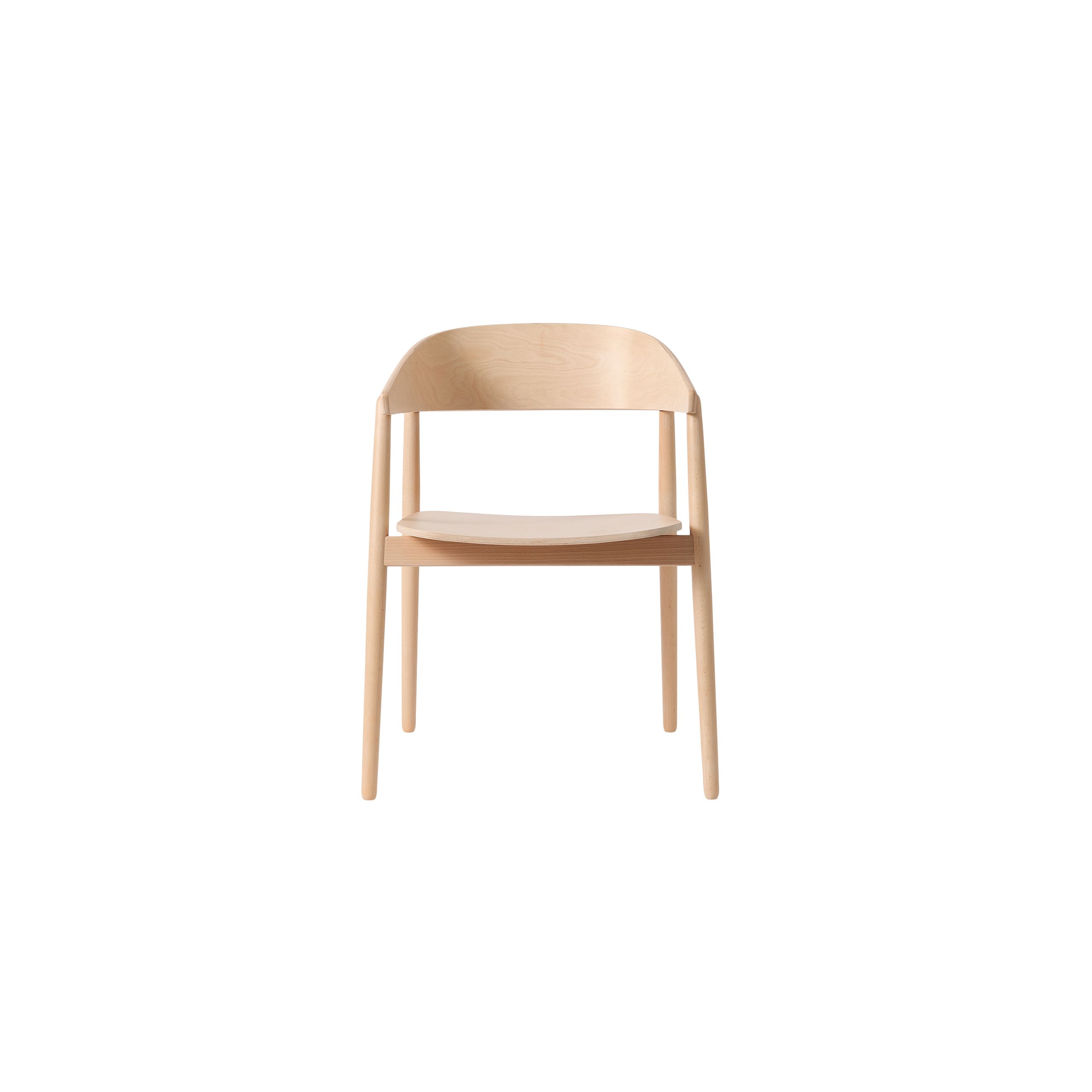 Andersen Furniture - Spisebordsstol - AC2 Stol / Træ sæde - Bøg / Hvidpigmenteret mat lakeret