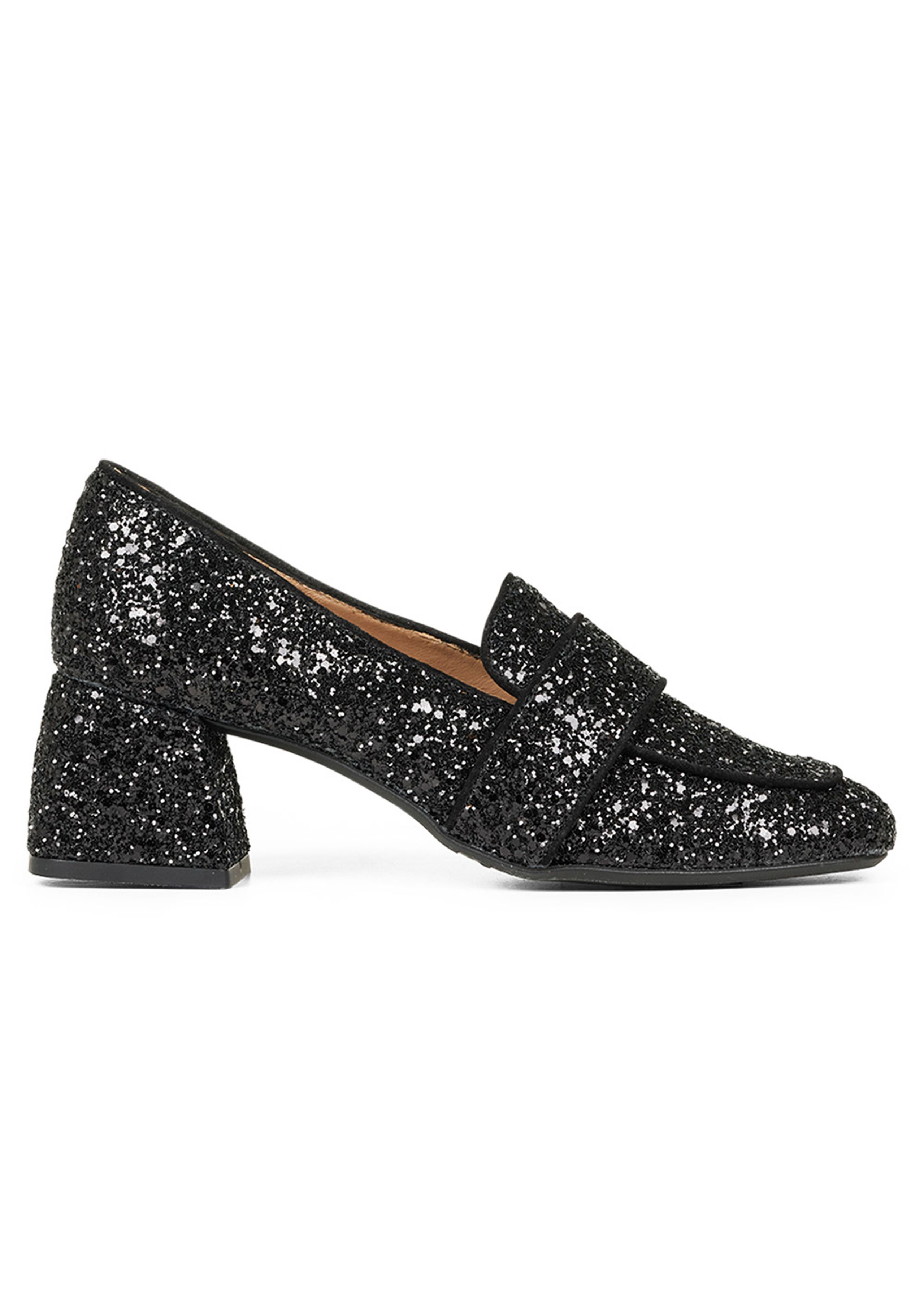 Angulus - Slippers - Loafer 1647-101 - Black Glitter