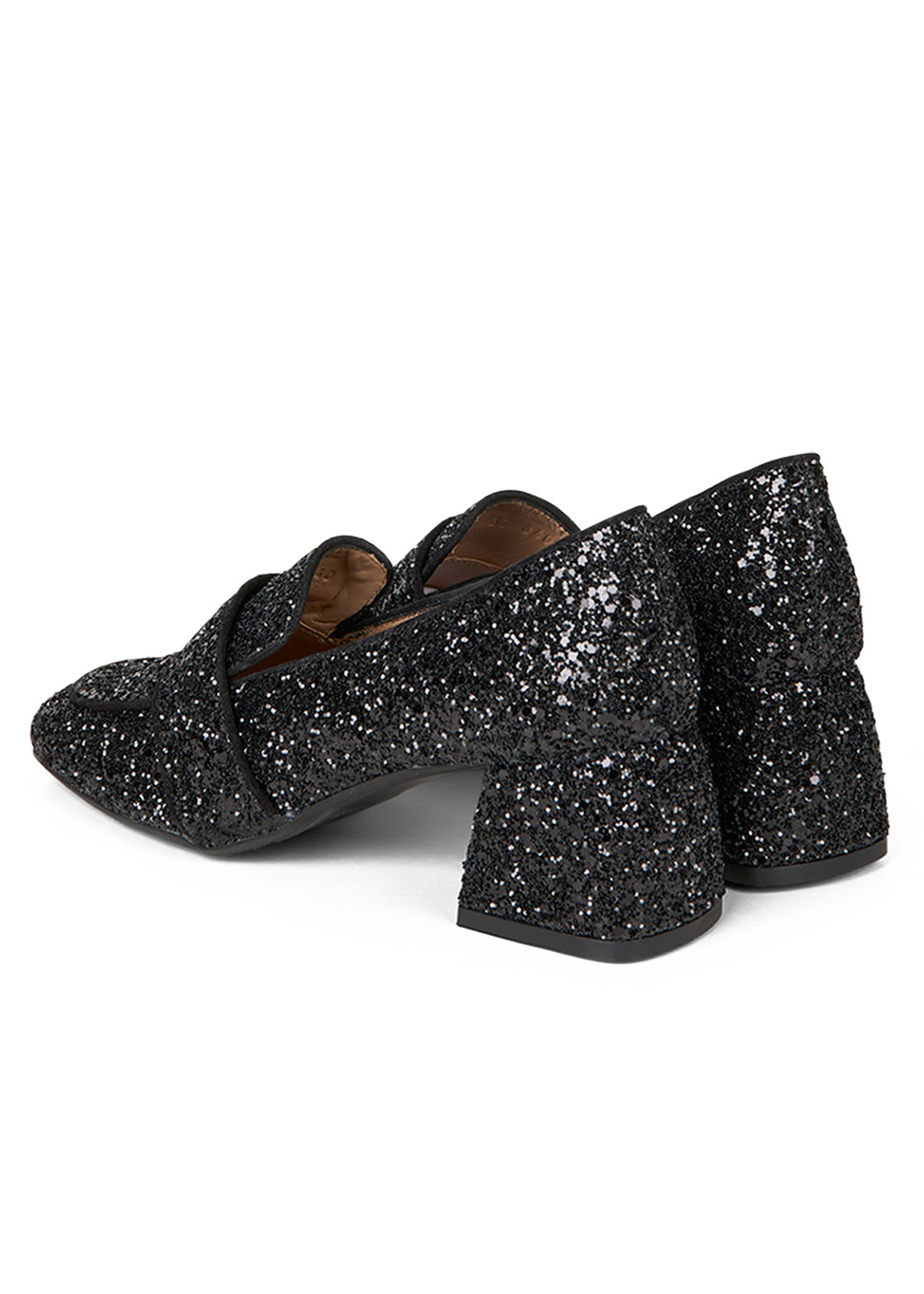 Angulus - Slippers - Loafer 1647-101 - Black Glitter