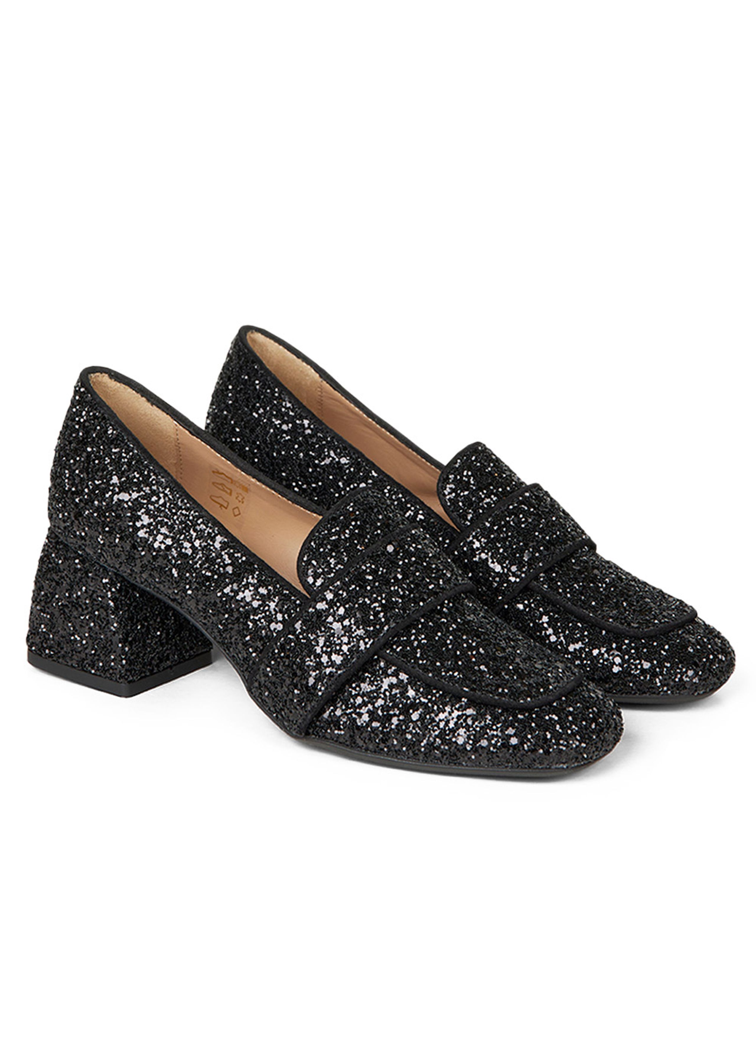 Angulus - Slippers - Loafer 1647-101 - Black Glitter