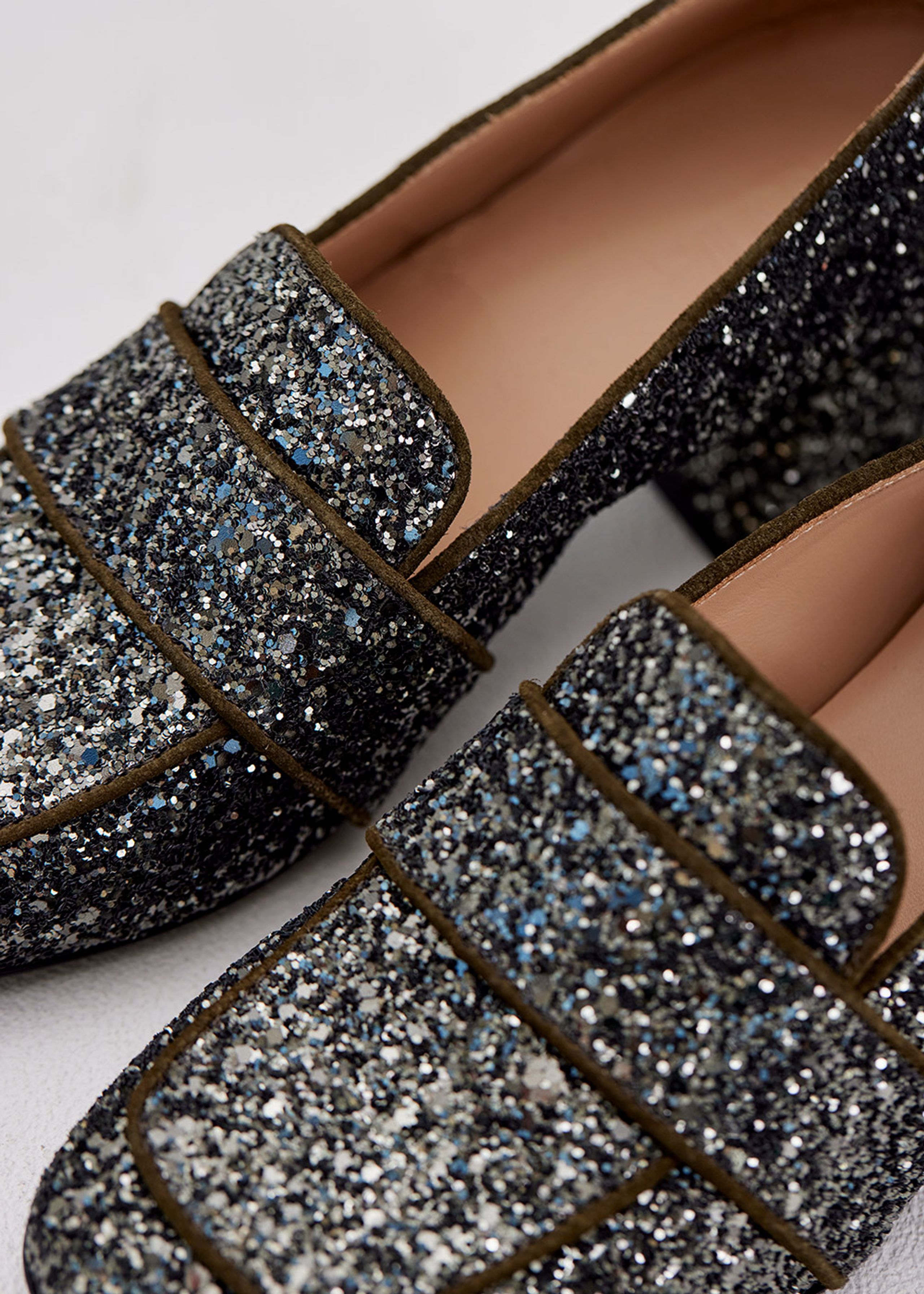 Angulus - Vagabundos - Loafer 1647-101 - Dark Green Glitter