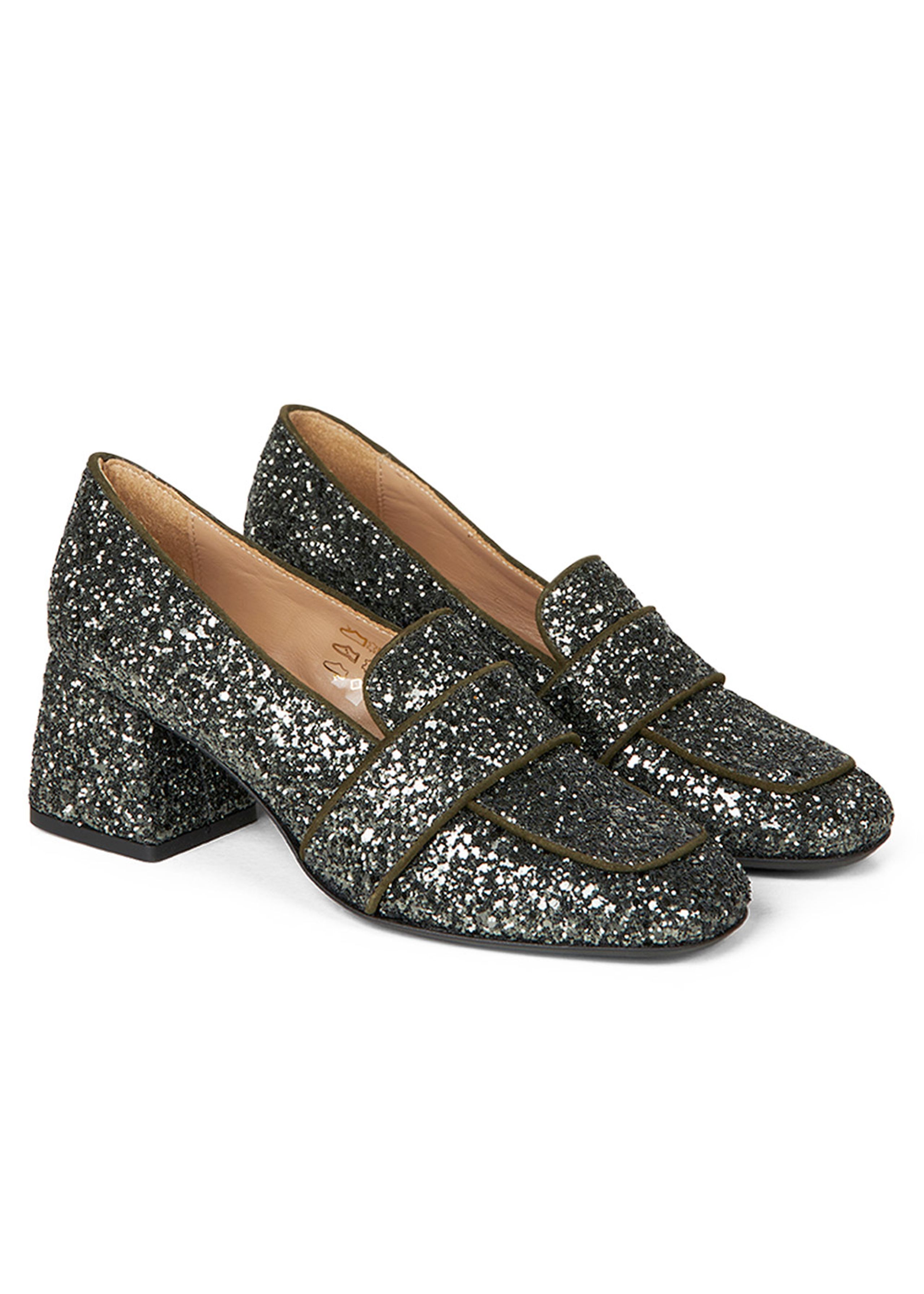 Angulus - Vagabundos - Loafer 1647-101 - Dark Green Glitter