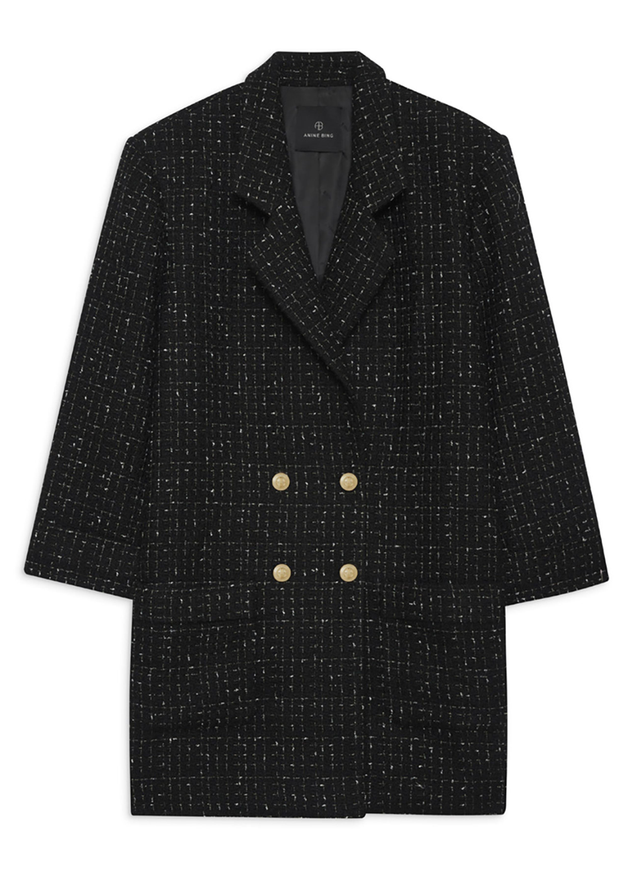 Anine Bing - Šaty - Katharine Dress - Black and White Tweed