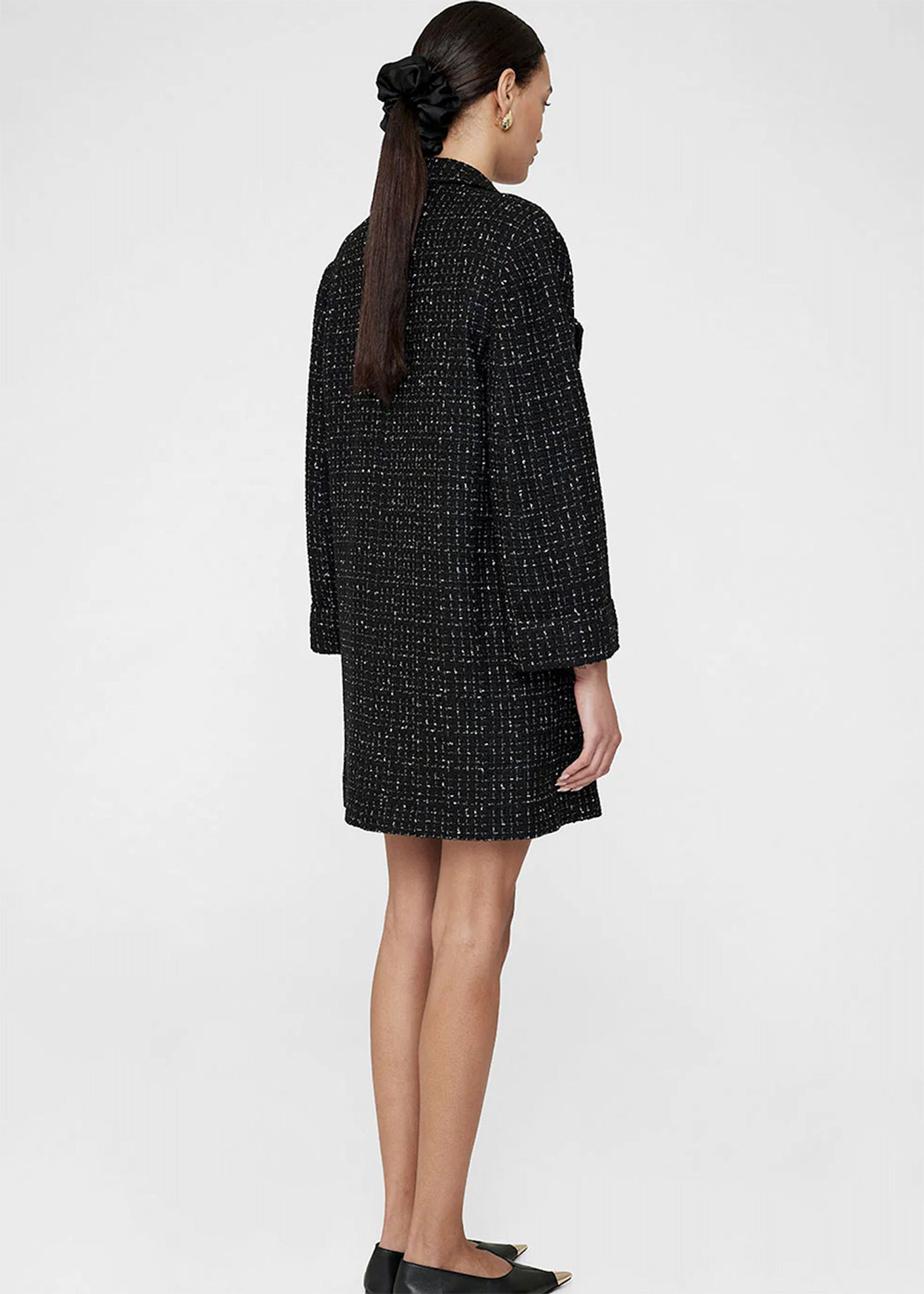 Anine Bing - Šaty - Katharine Dress - Black and White Tweed