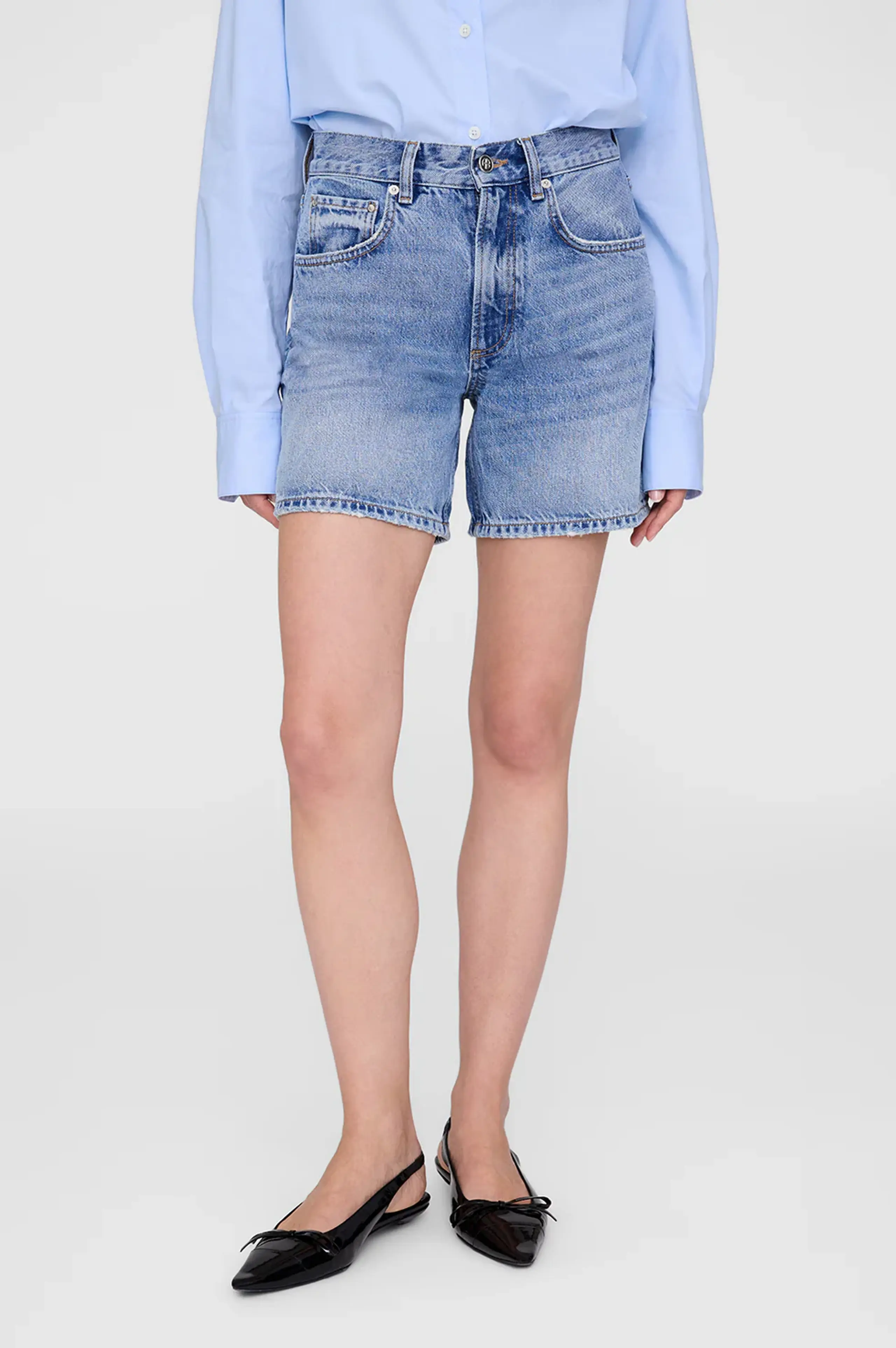 Anine Bing - Shorts - Heath Shorts - Washed Blue