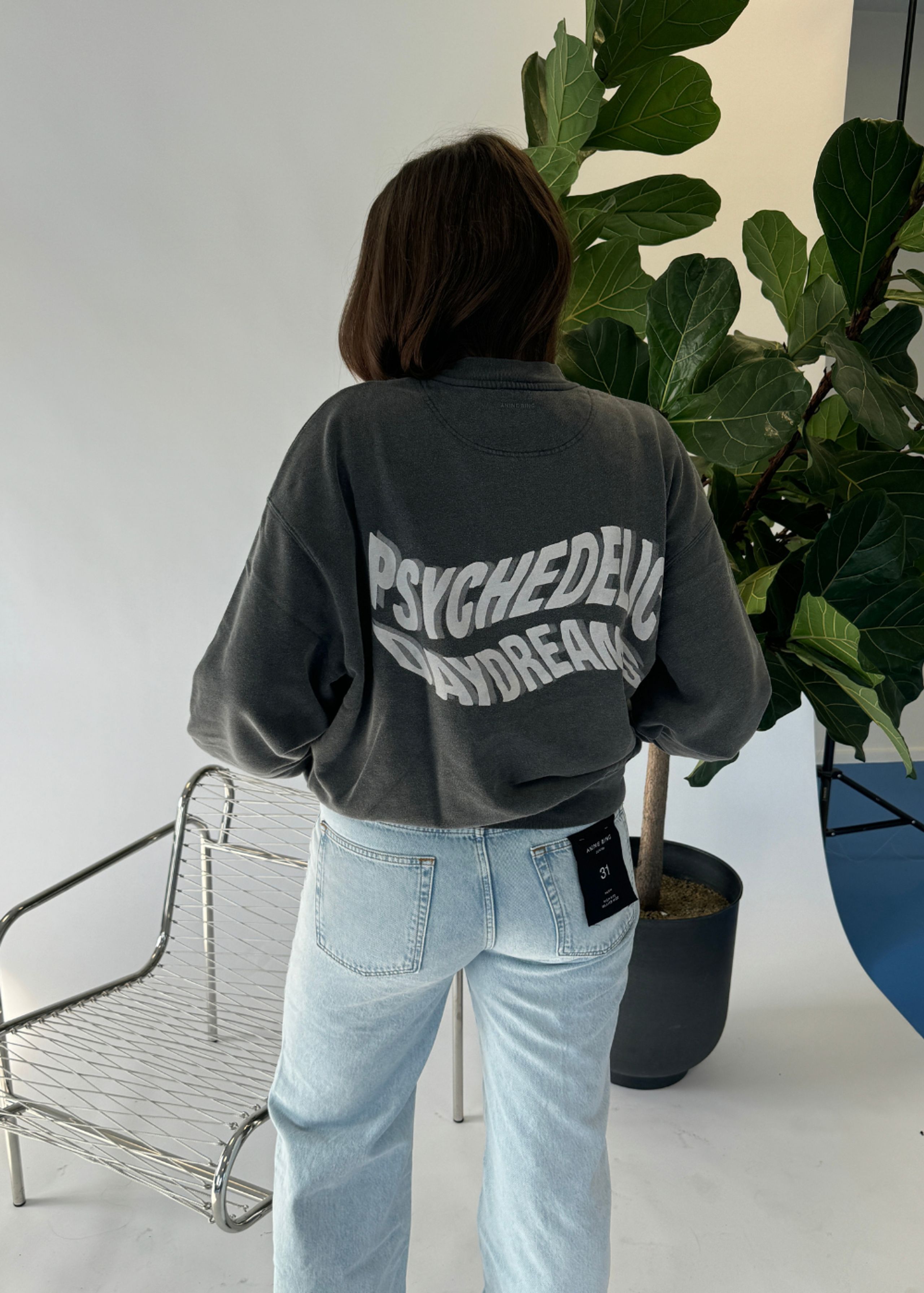 Anine Bing - Sweatshirt - Jaci Sweatshirt - Daydreams Washed Black