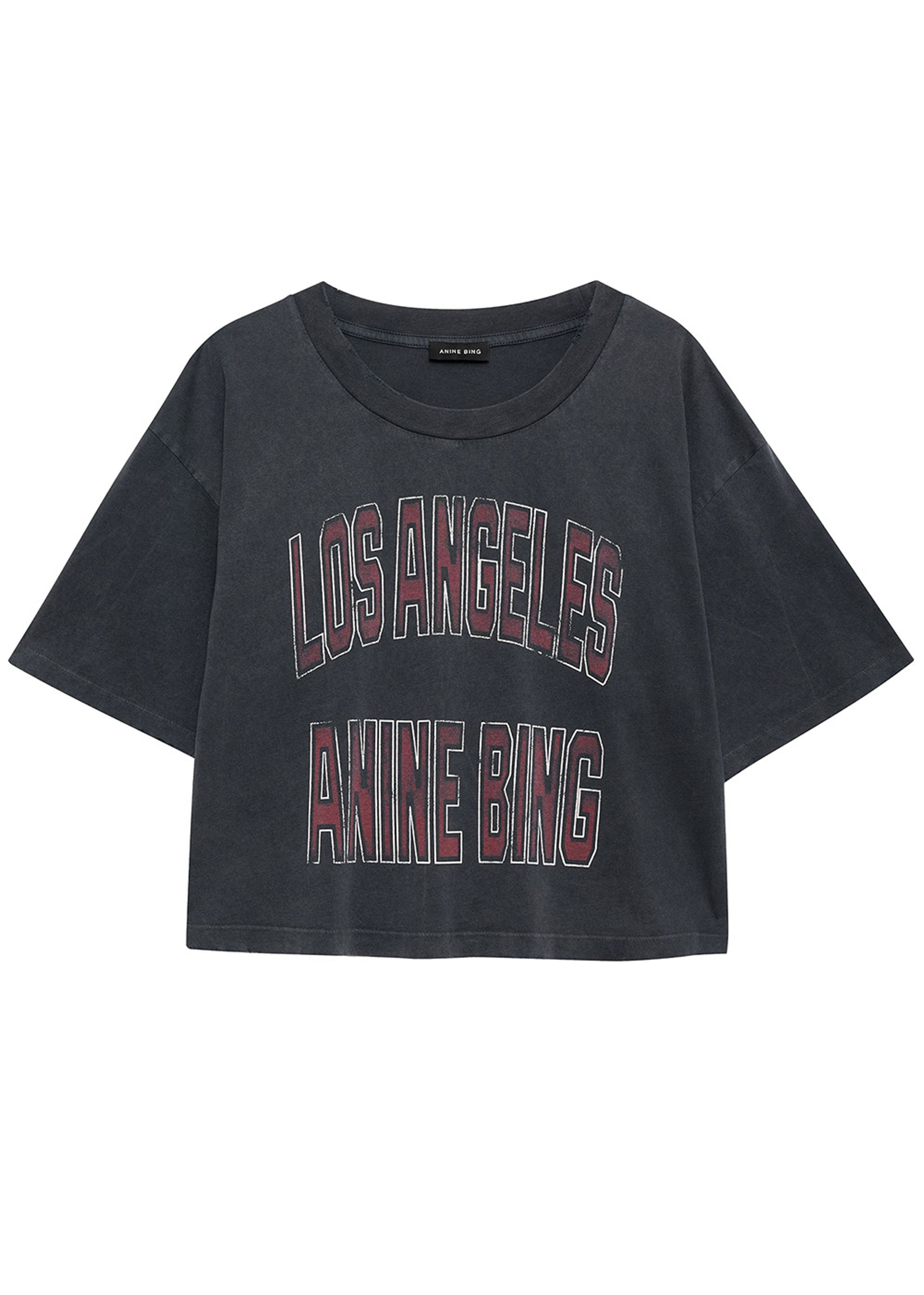 Anine Bing - T-shirt - Johnny Cropped Tee - Washed Black