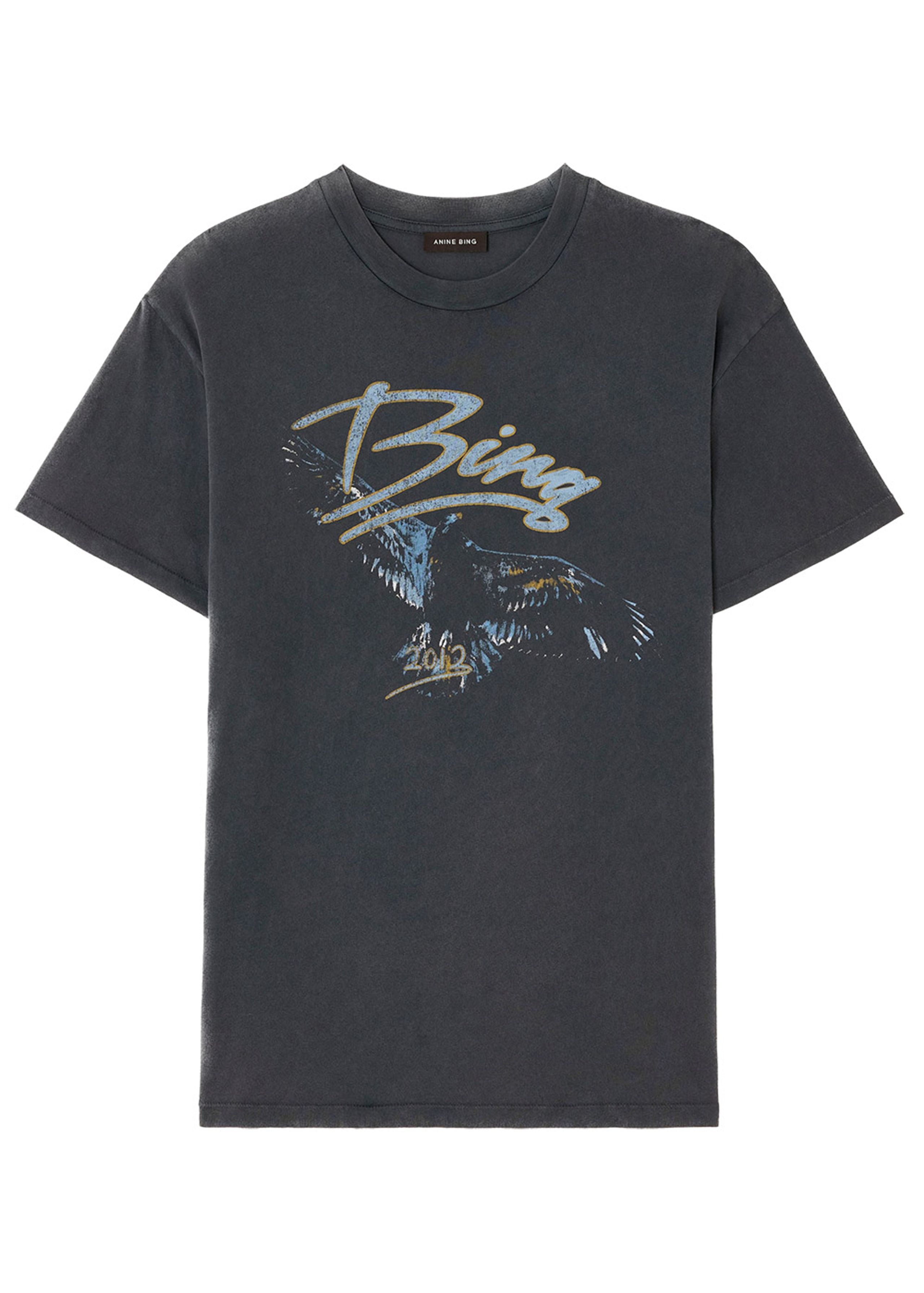 Anine Bing - T-Shirt - Kent Tee Eagle - Washed Black