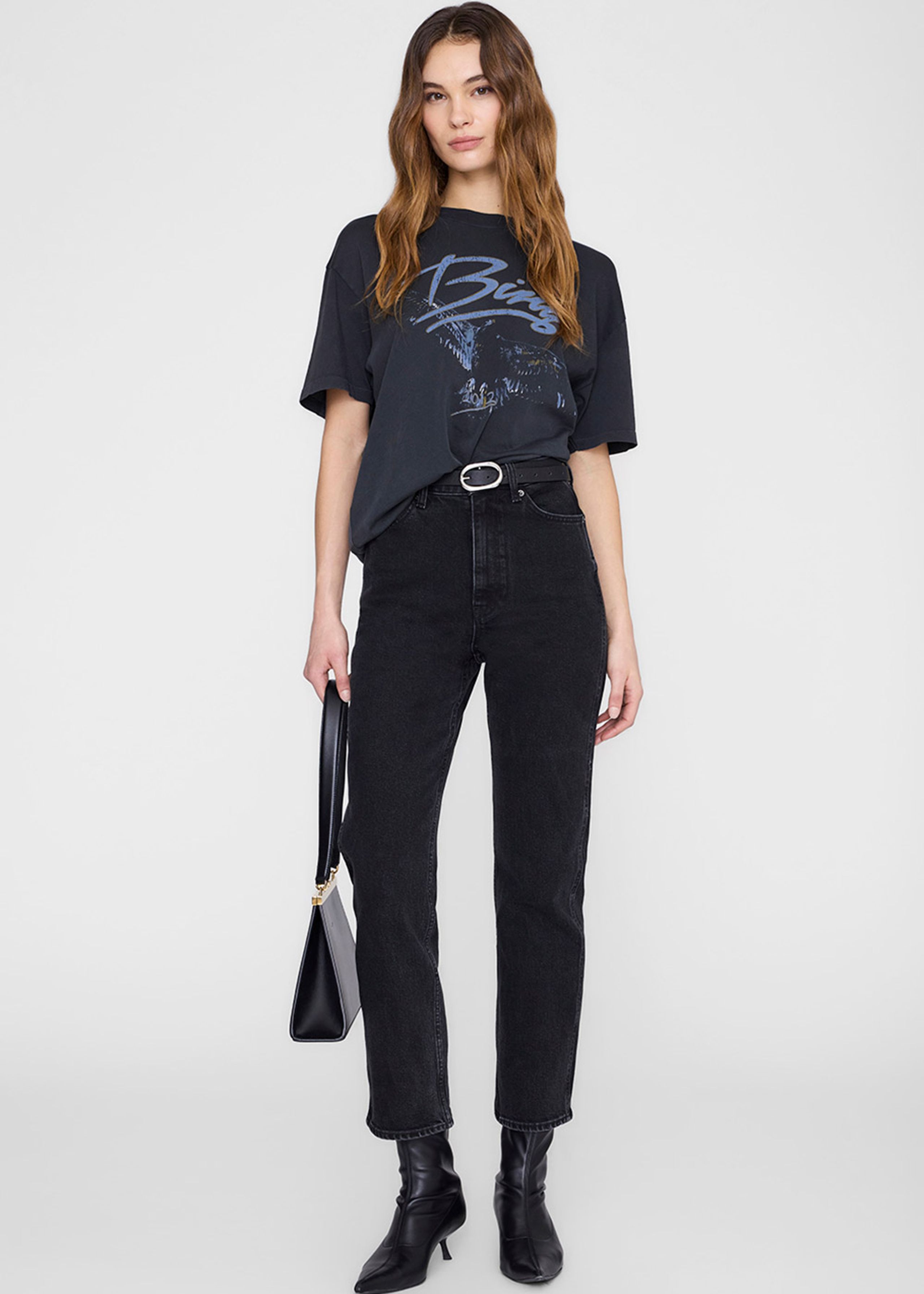 Anine Bing - T-Shirt - Kent Tee Eagle - Washed Black