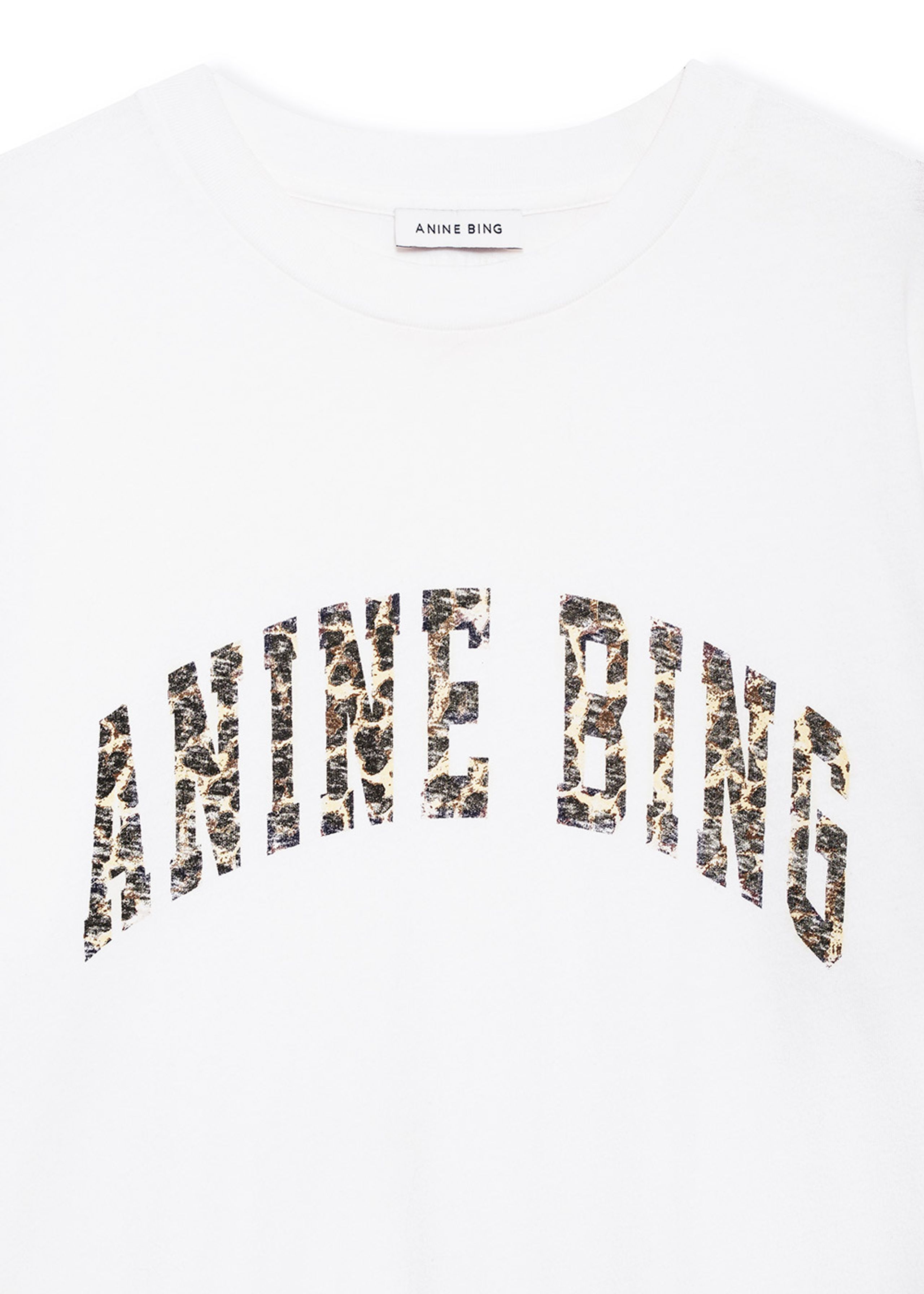 Anine Bing - T-shirt - Walker Tee - Leopard - Ivory