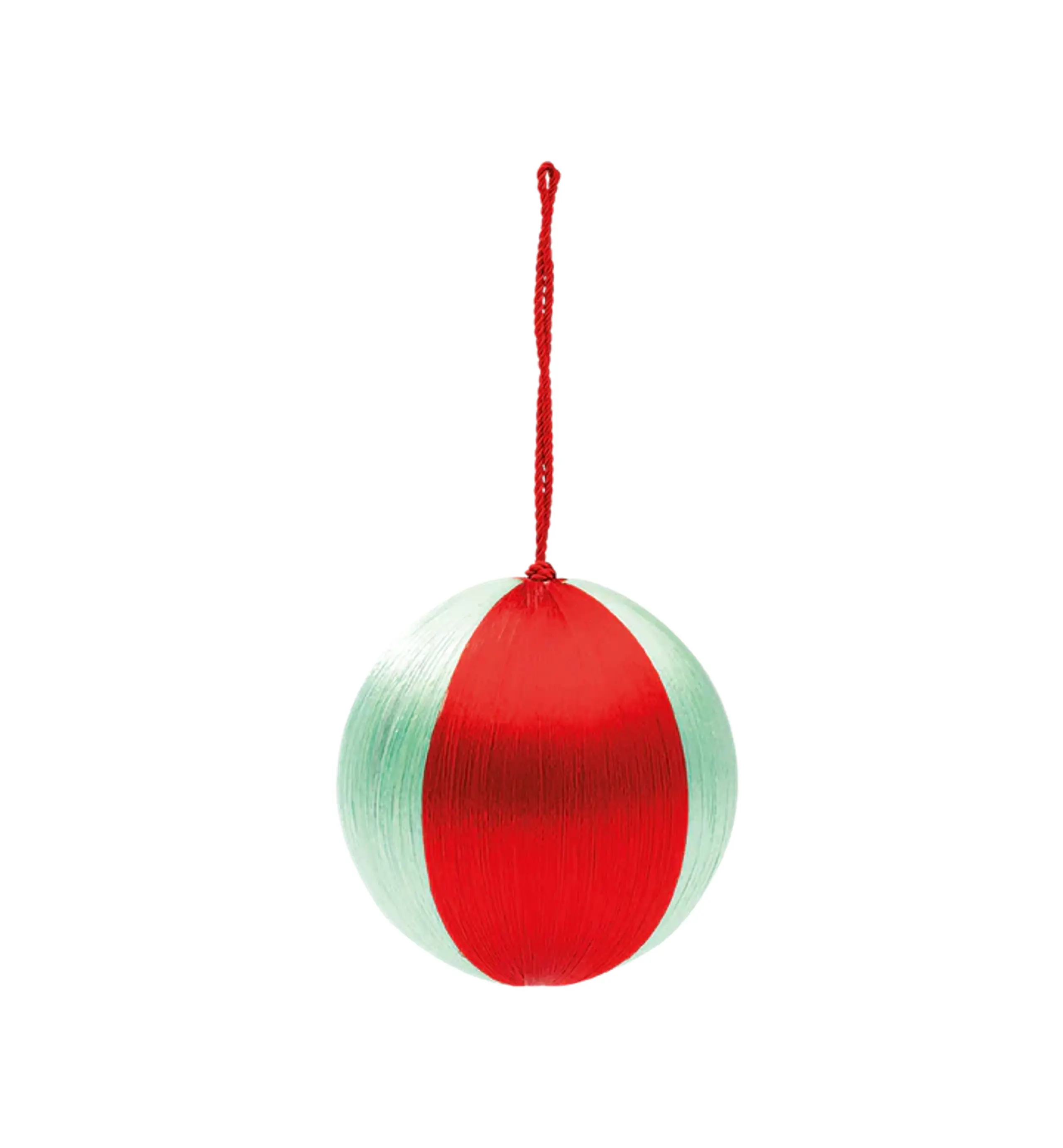 Anna + Nina - Christmas Ball - Corded Ornament - Big - Red Stripe