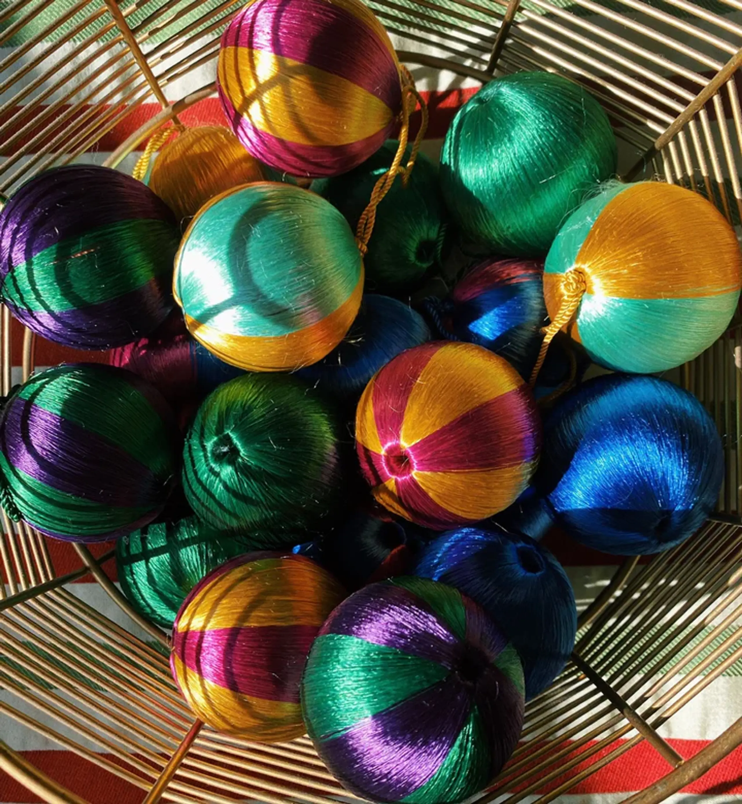 Anna + Nina - Boule de Noël - Corded Ornament - Small - Blue Stripe