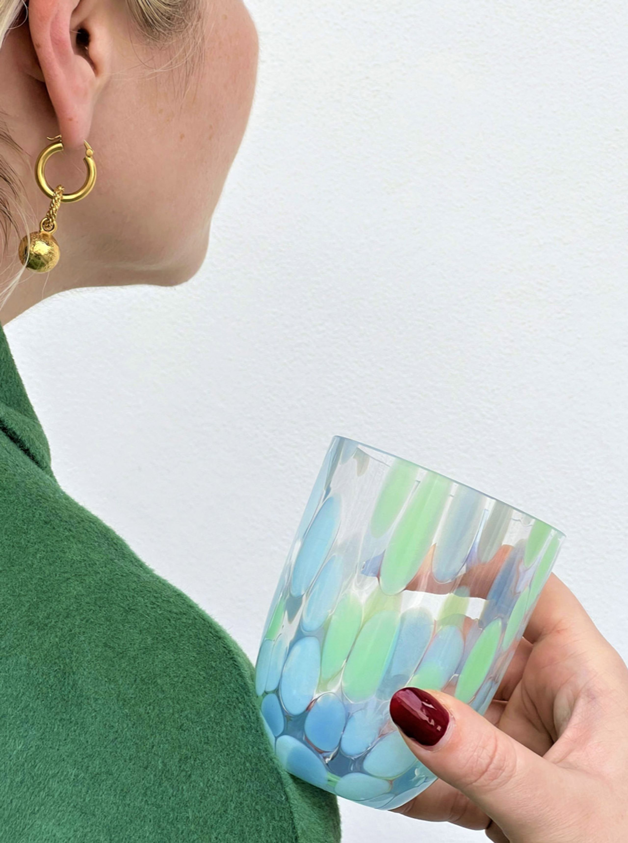 Anna Von Lipa - Glass - Big Confetti Tumbler - Pacific