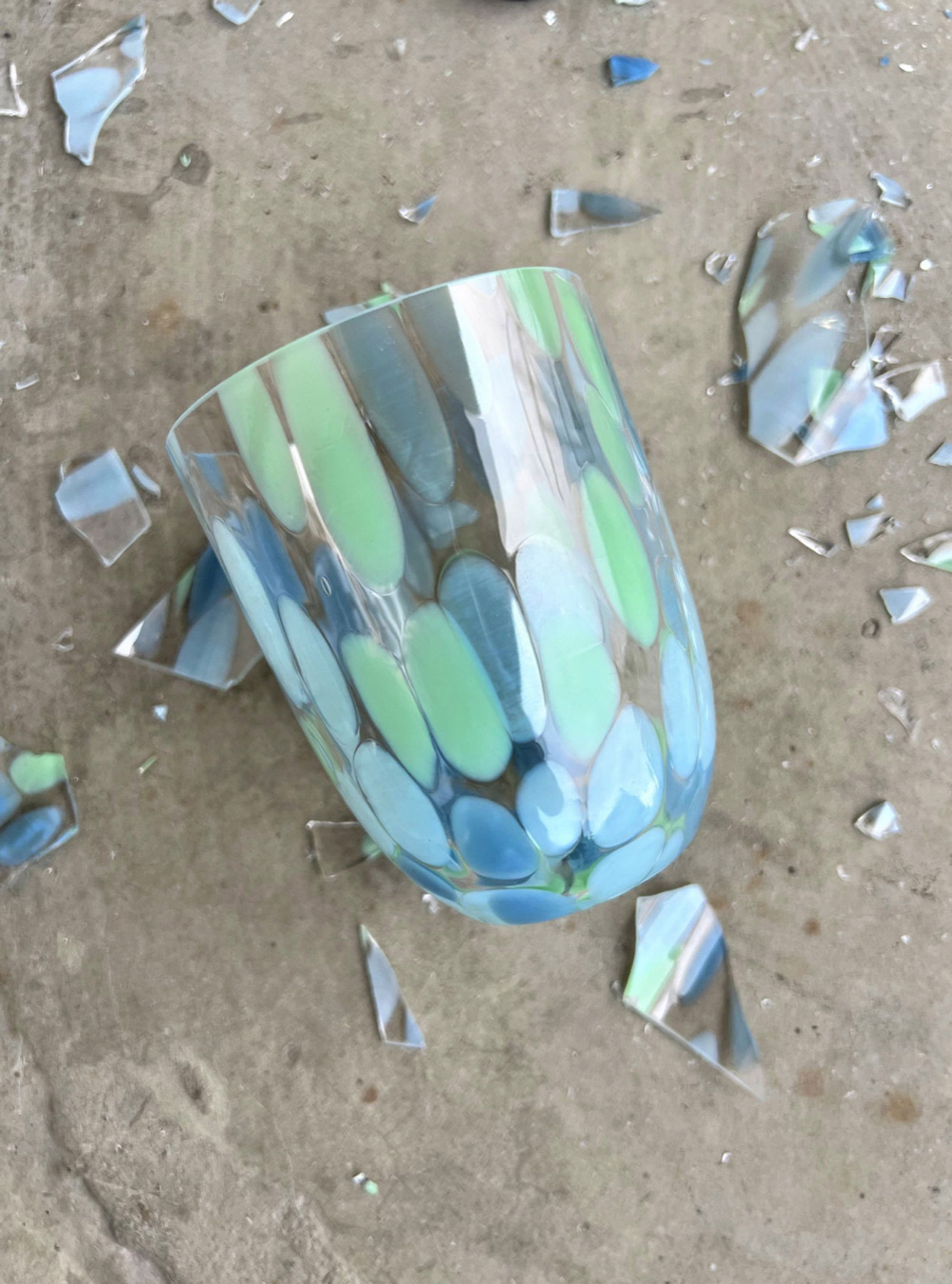 Anna Von Lipa - Glass - Big Confetti Tumbler - Pacific