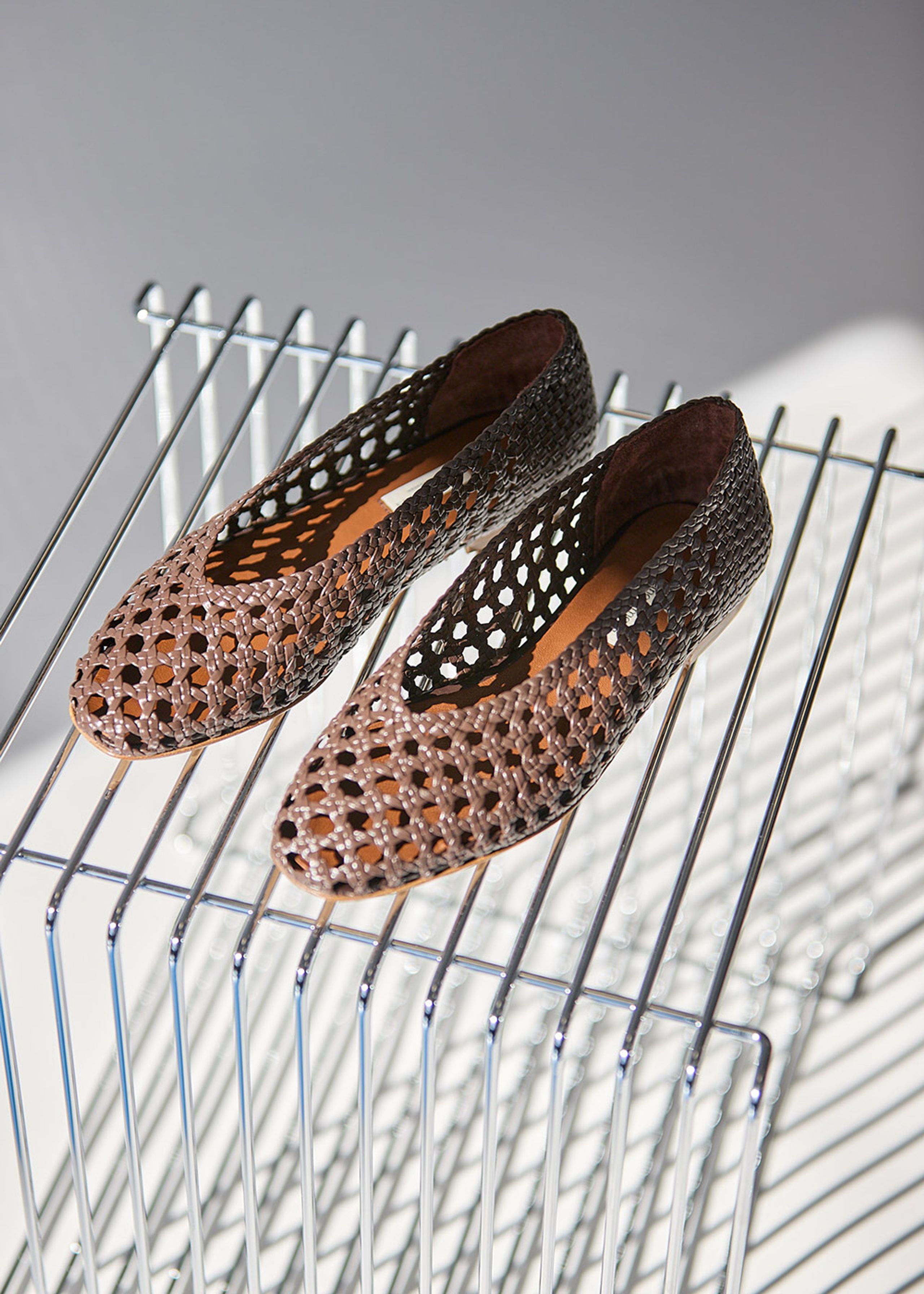 Anonymous Copenhagen - Bailarinas - Sessi 10 Hand-braided leather - Coffee brown