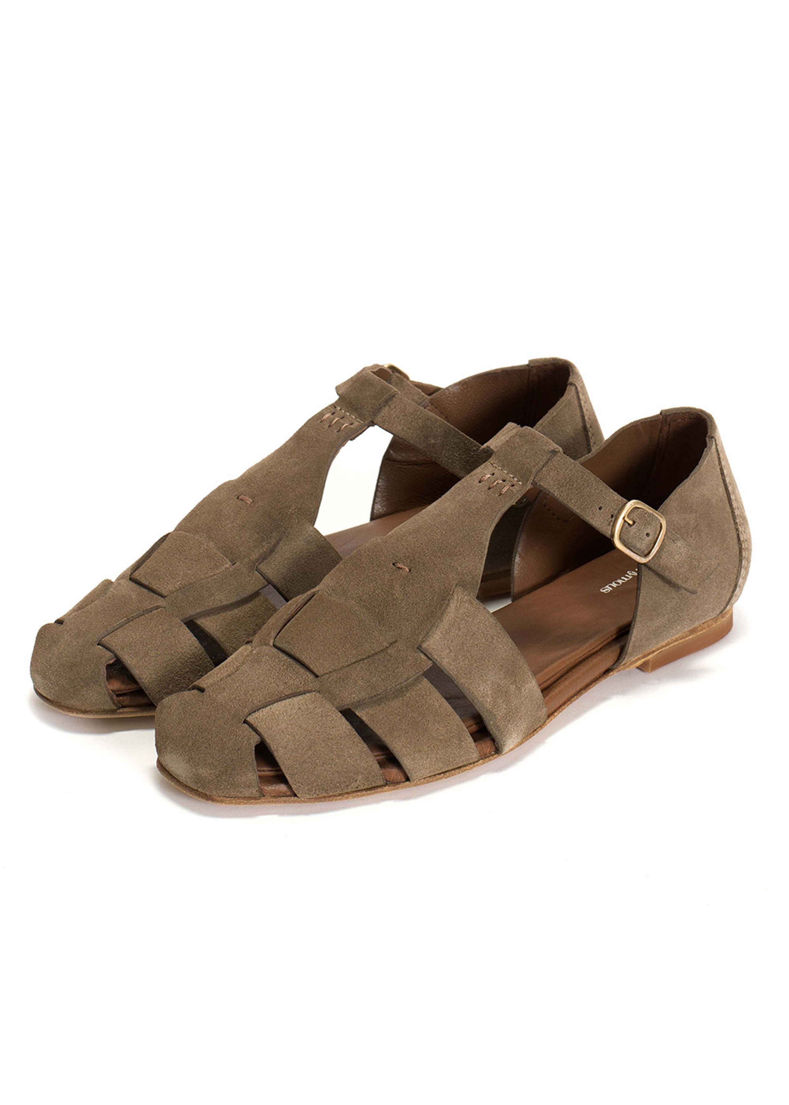 Anonymous Copenhagen - Sandalen - Lain flats Calf suede - Mushroom