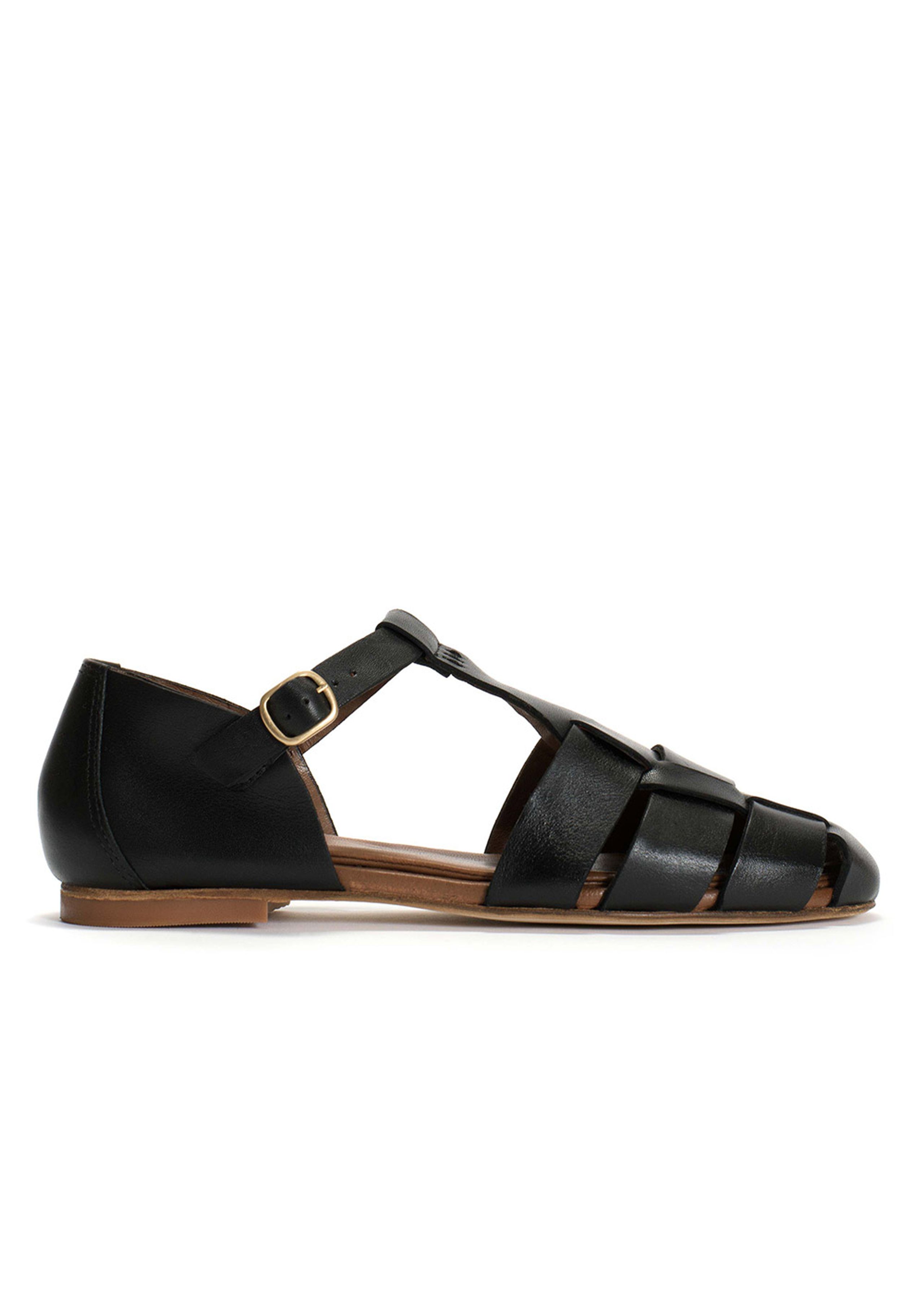 Anonymous Copenhagen - Sandals - Lain flats Soft calf - Black