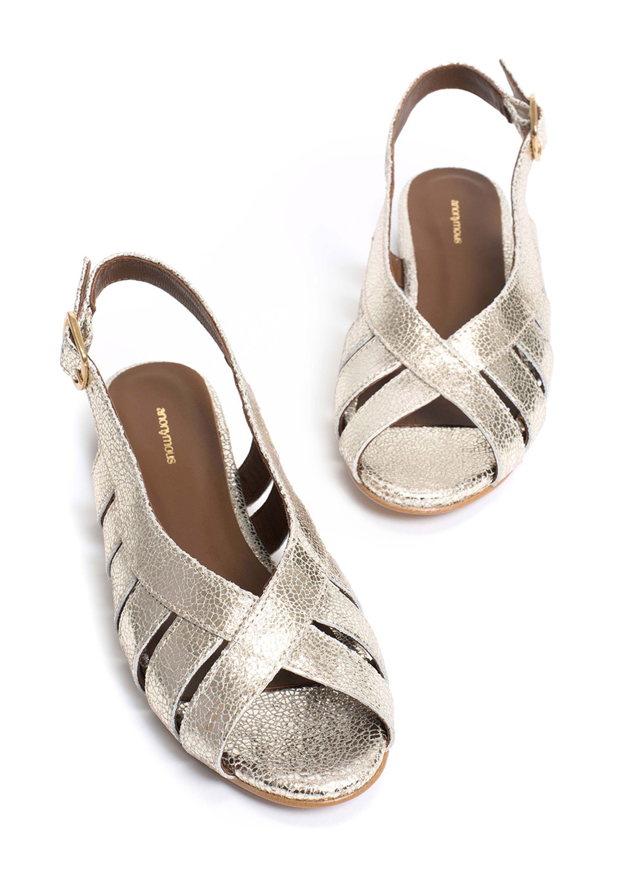Anonymous Copenhagen - Sandales - Sophie 20 Crackled metallic goat - Champagne