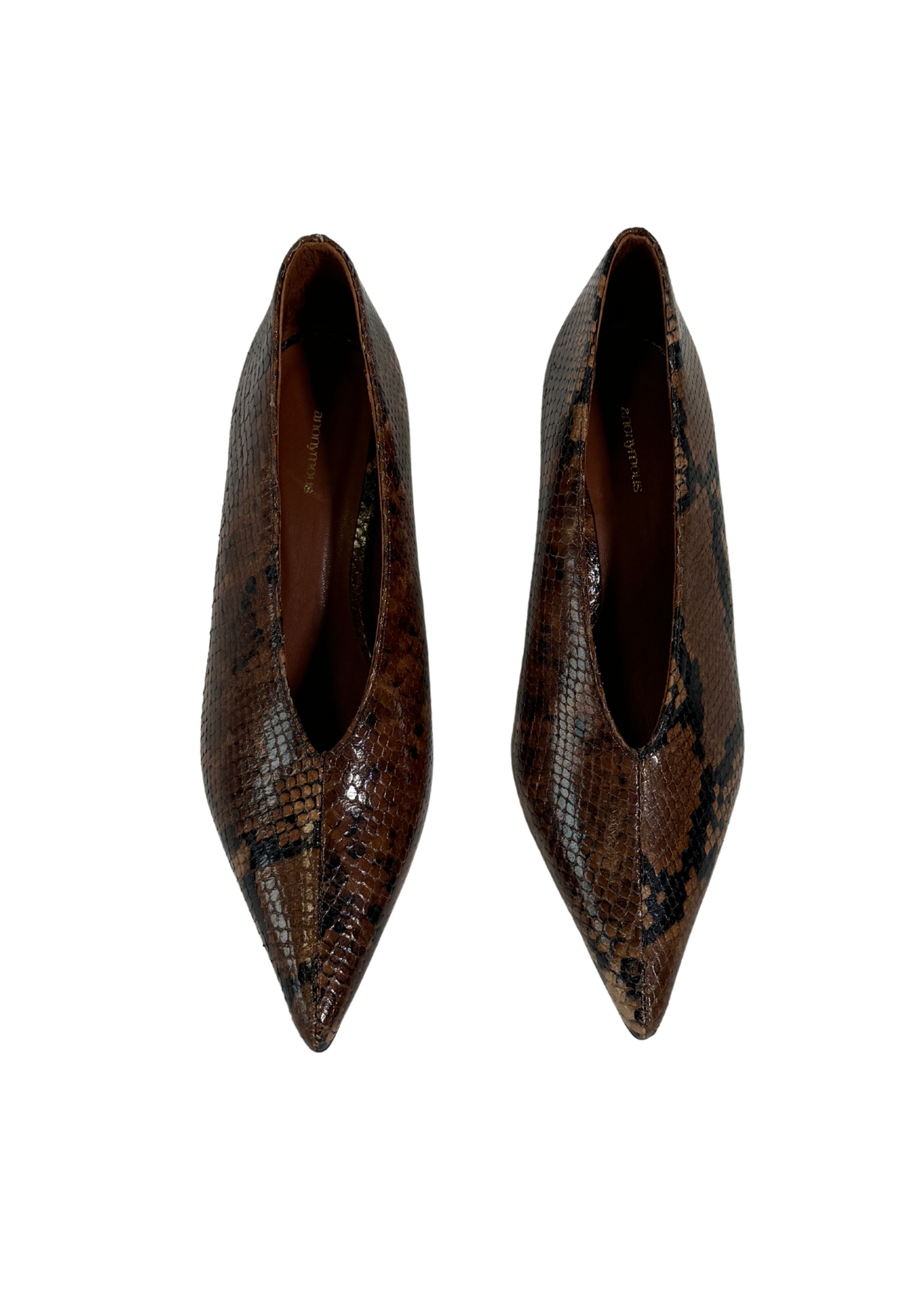 Anonymous Copenhagen - Stilettos - Phia 55 Pin Snake Calf - Hazelnut