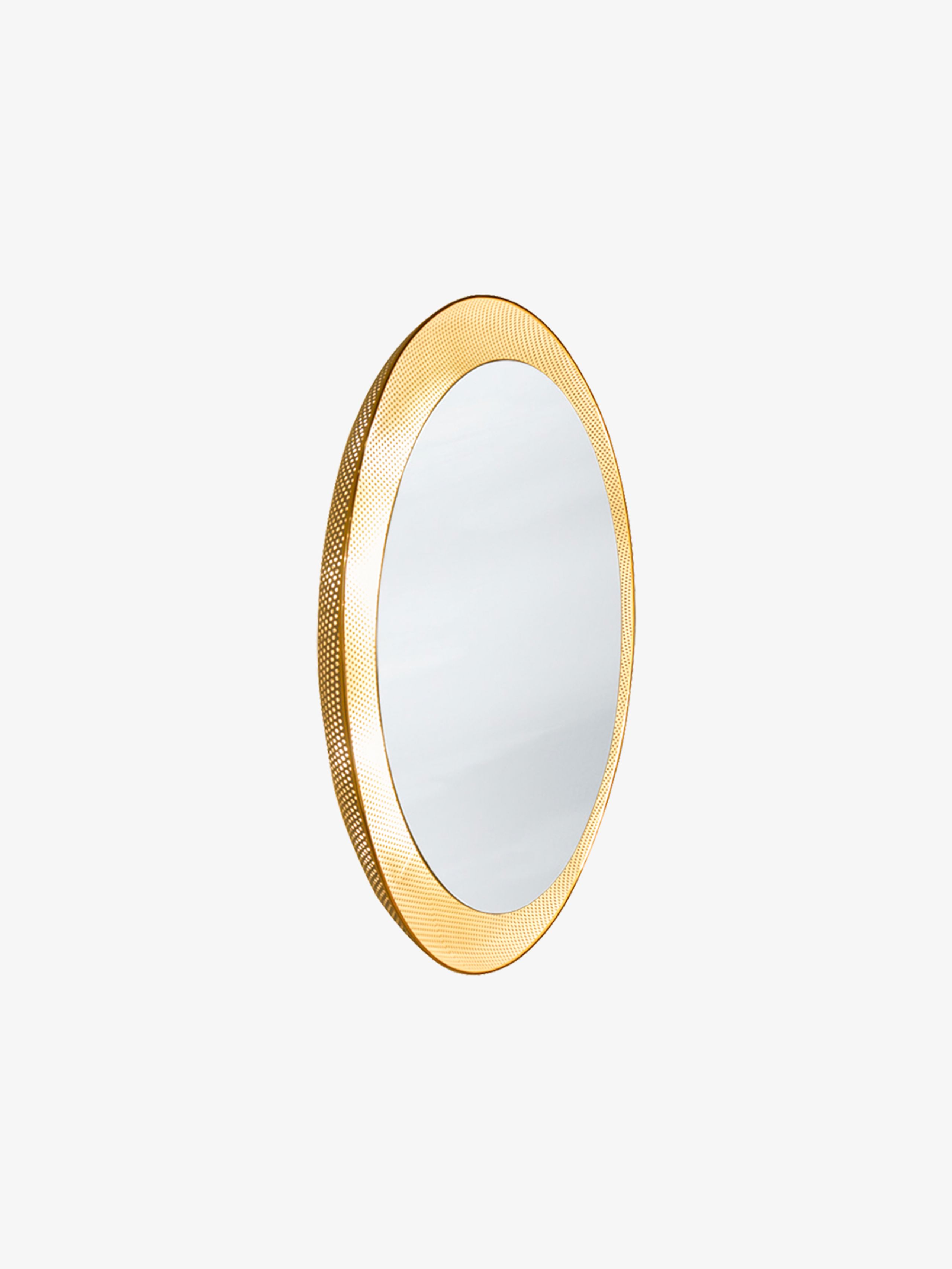 ATBO - Mirror - Floris Wall Mirror - Cappuccino-coloured metal with brass frame