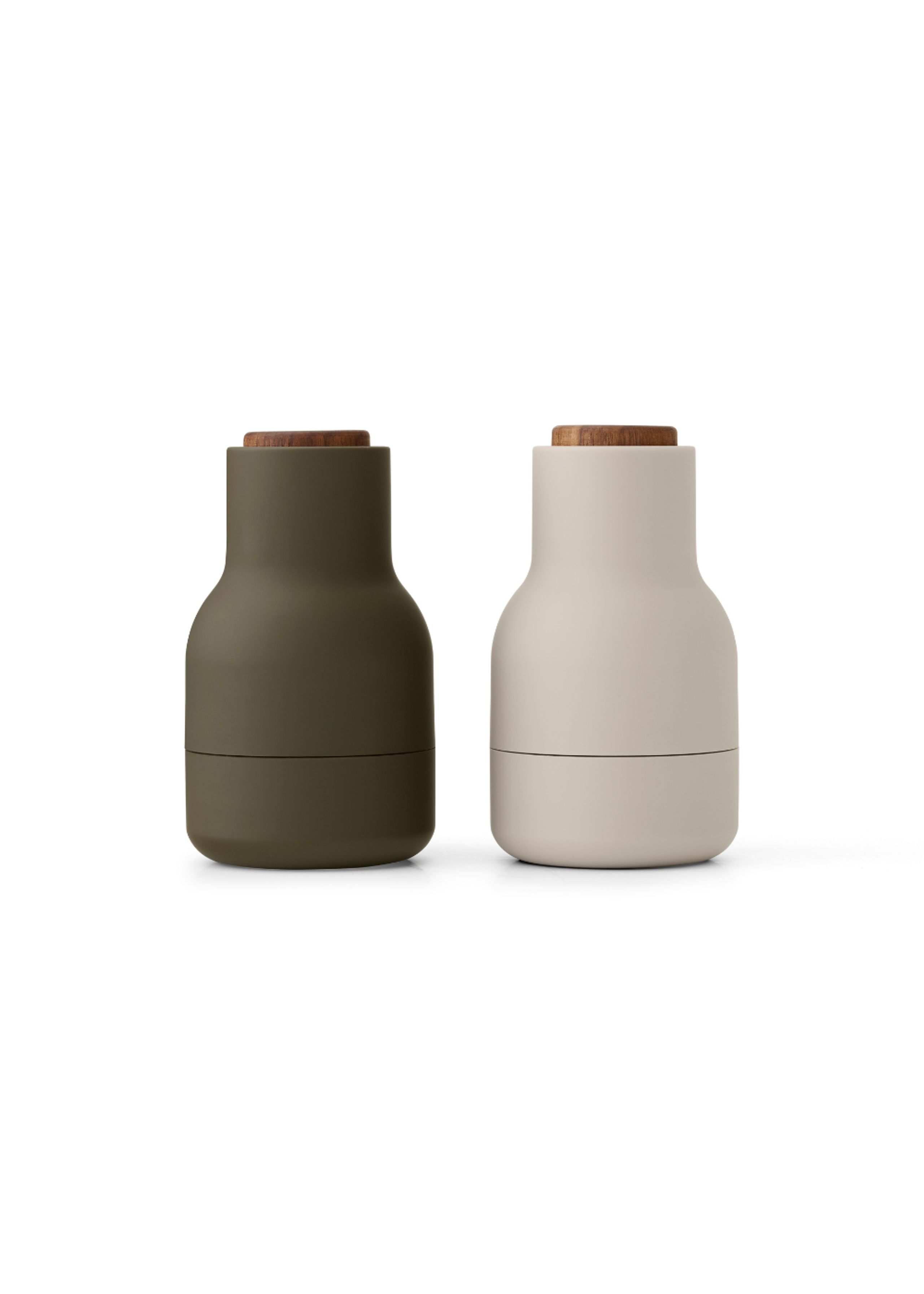 Audo Copenhagen - Mlýn - Bottle Grinder, Small, 2 pcs. - Hunting Green/Beige / Lid: Walnut
