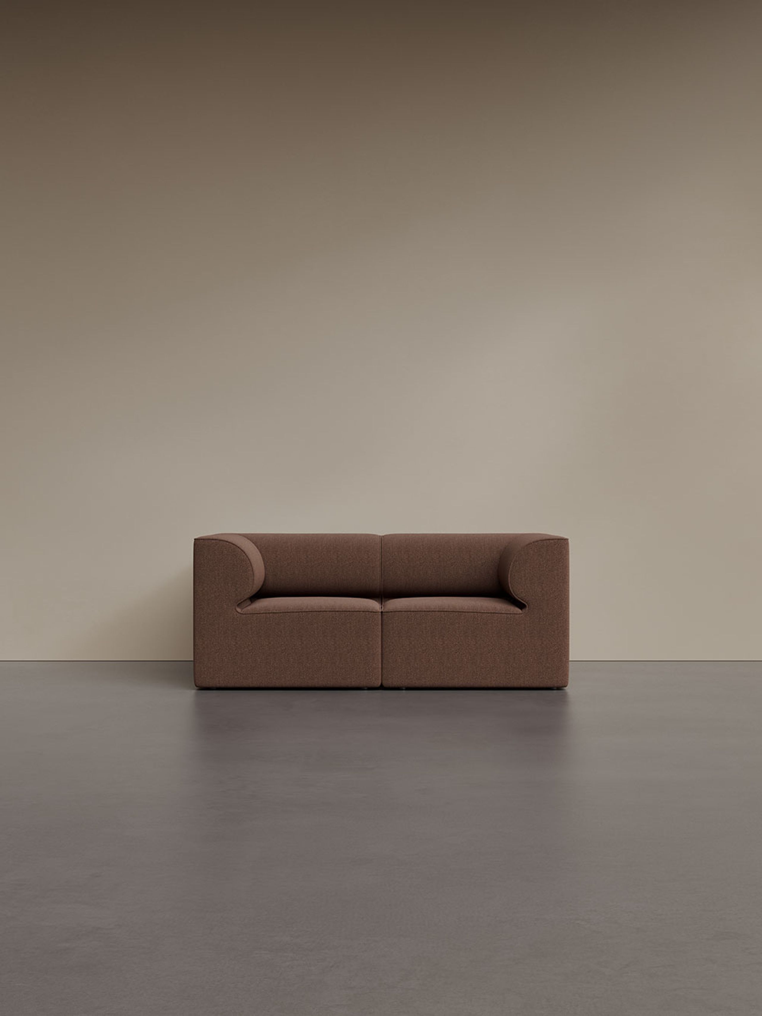 Audo Copenhagen - Canapé modulaire - Eave Modular Sofa, 86, 2 Seater, Configuration 1 - Audo Bouclé 08 - Bordeaux