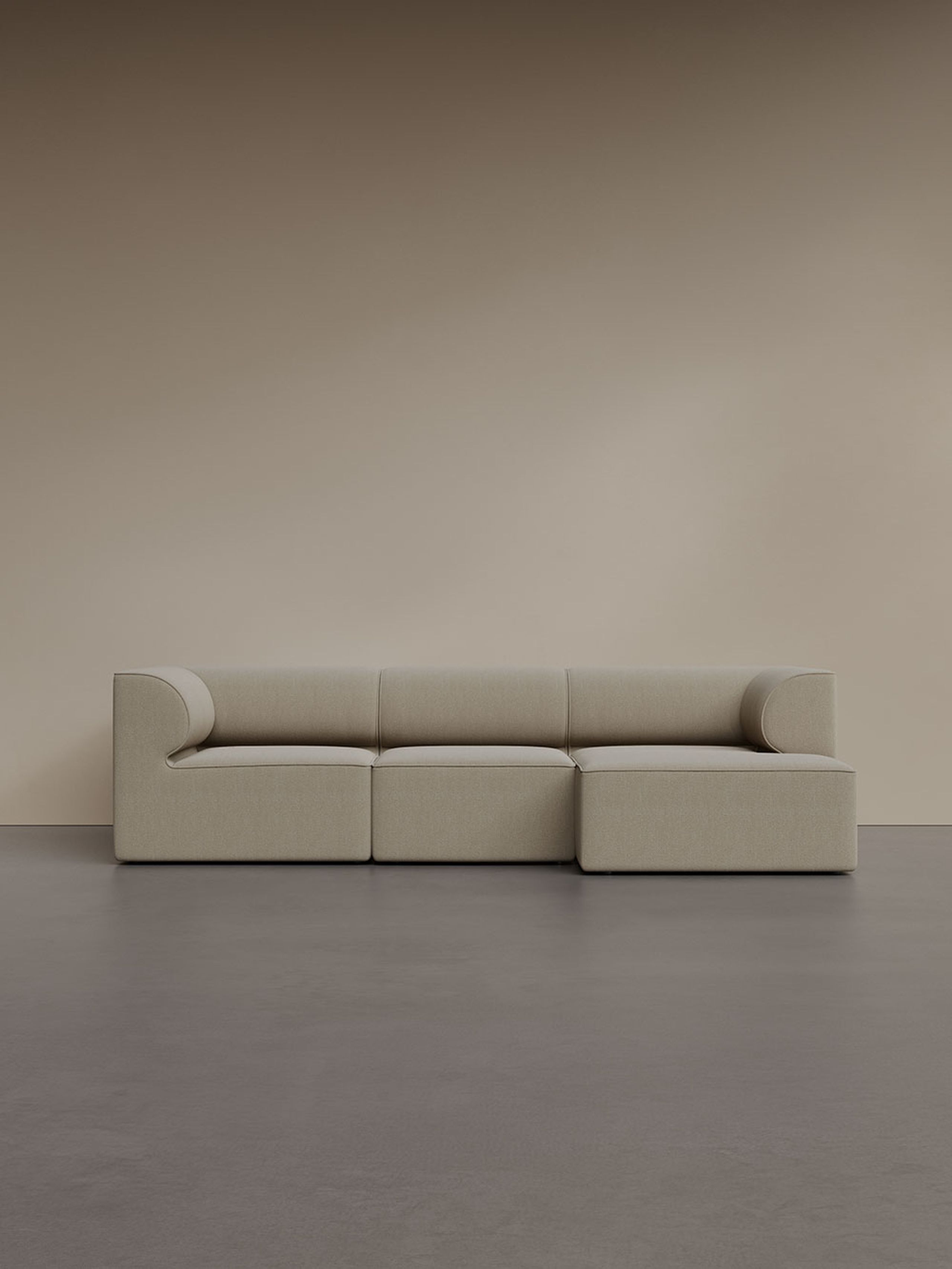 Audo Copenhagen - Modulares Sofa - Eave Modular Sofa, 96, 3-seater, Configurations 11-12 - Audo Bouclé 02 - Beige - Configuration 11