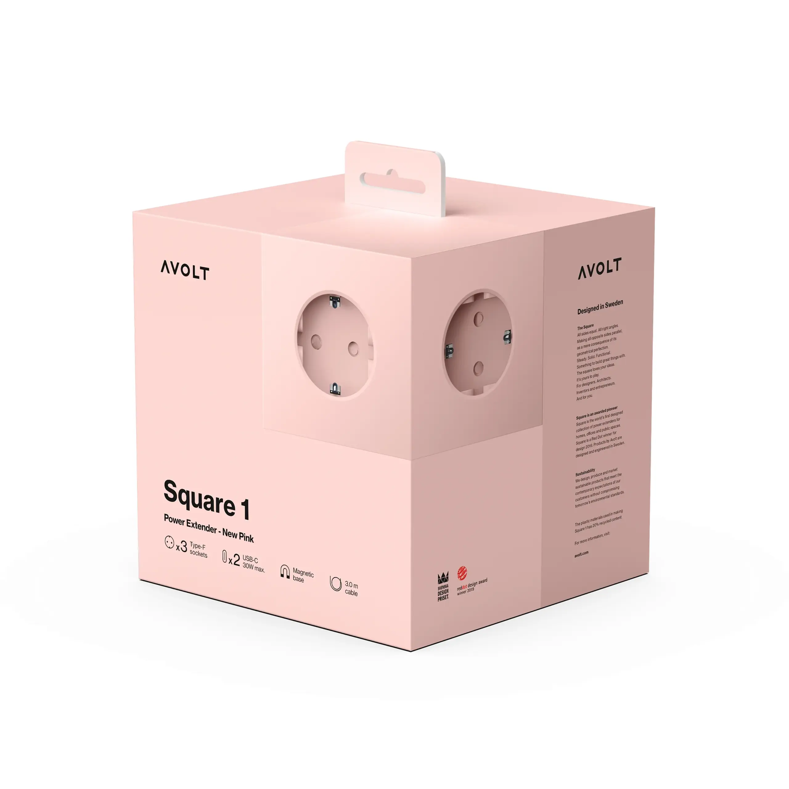 Avolt - Power Socket - Avolt Square 1 - New Pink