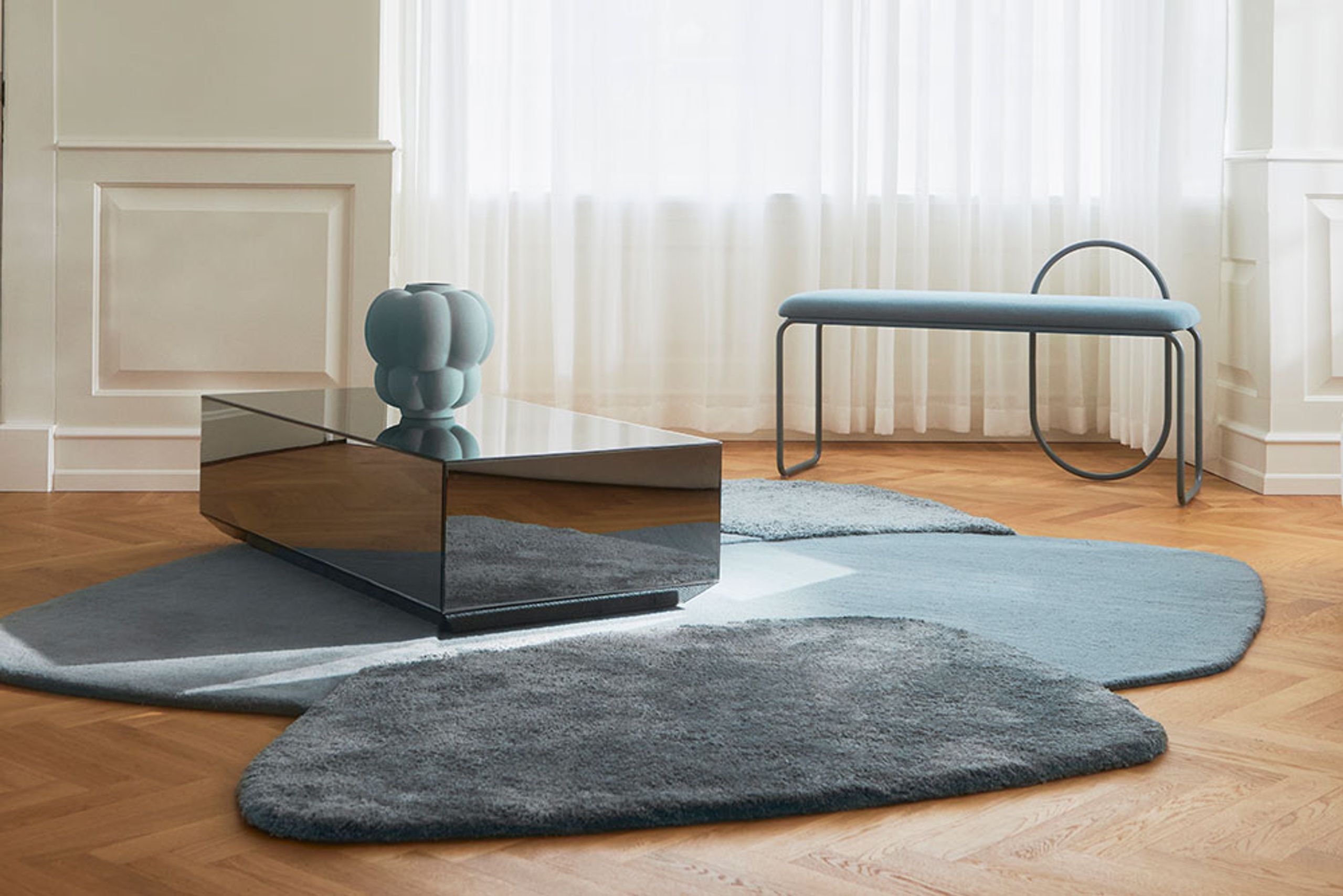 AYTM - Bank - ANGUI Bench - Amber Bouclé 0636