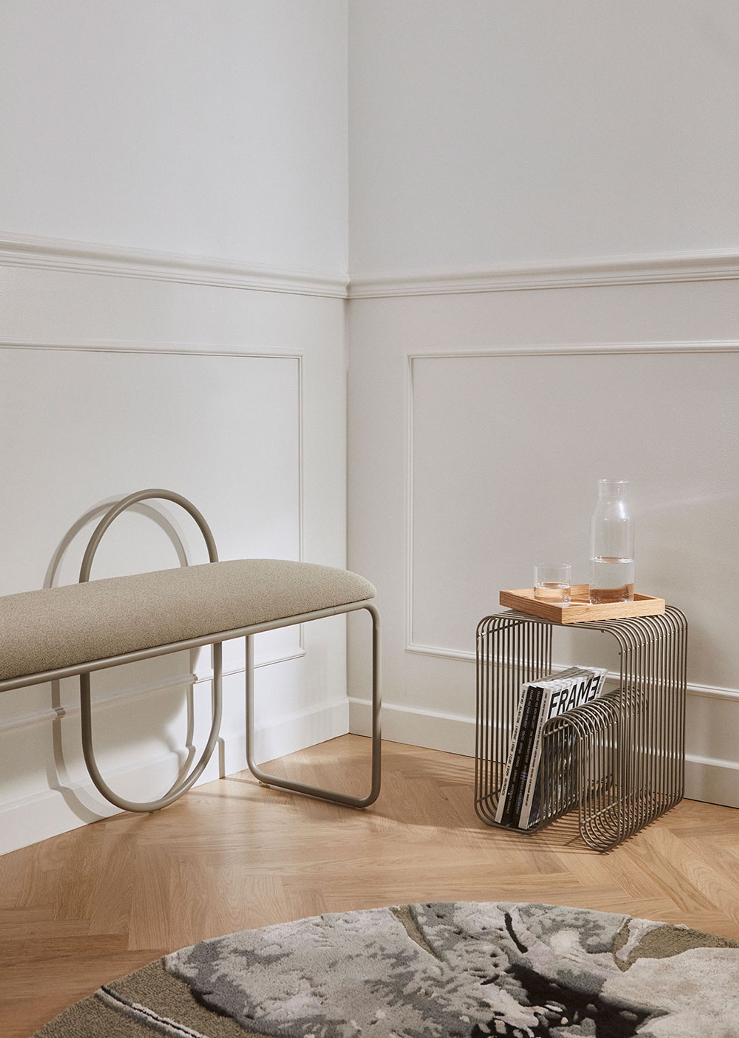 AYTM - Bank - ANGUI Bench - Amber Bouclé 0636