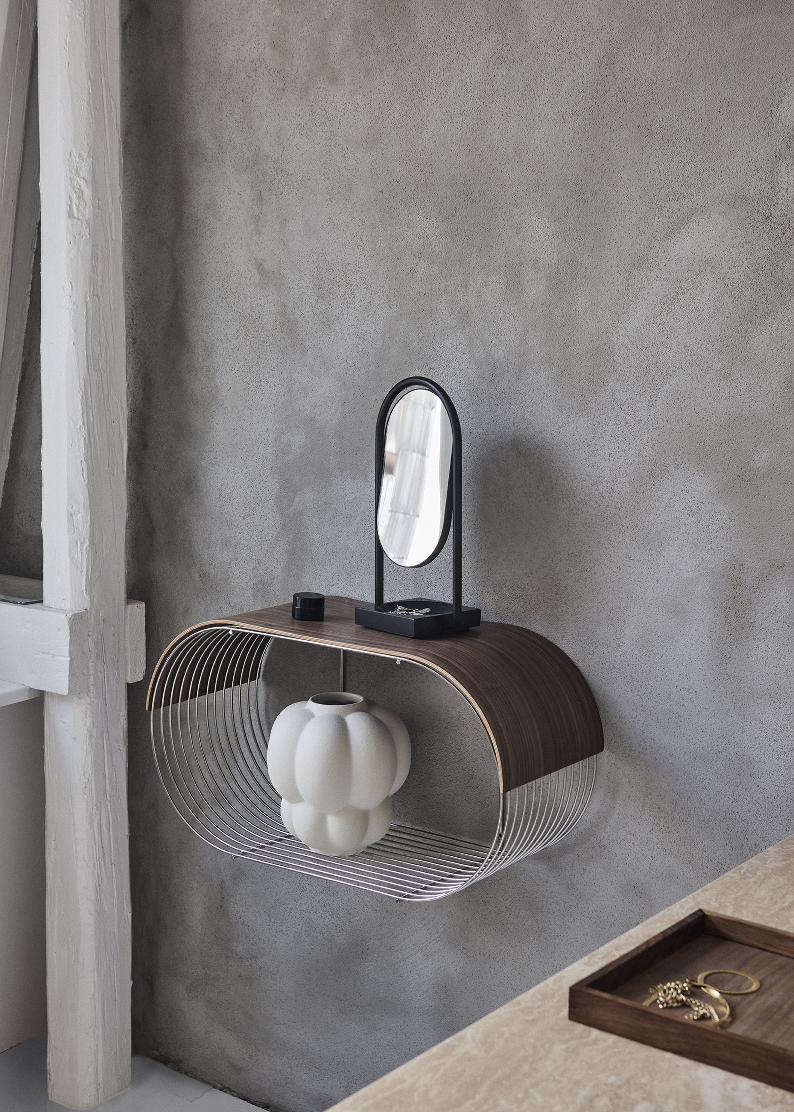 AYTM - Tafelblad - Curva Wooden Tray/top Panel - Walnut