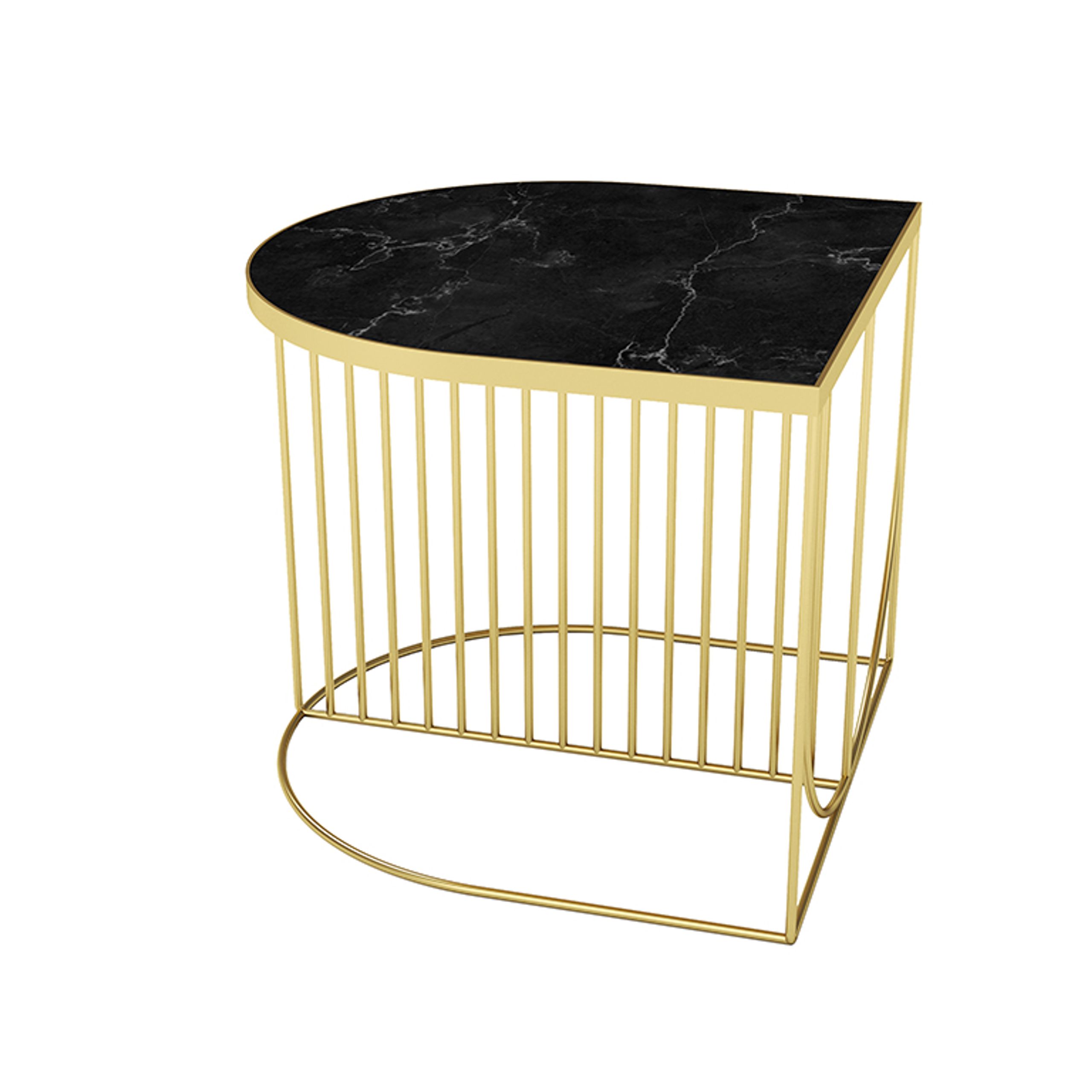 AYTM - Coffee Table - SINO Coffee Table - Brass / Black marble