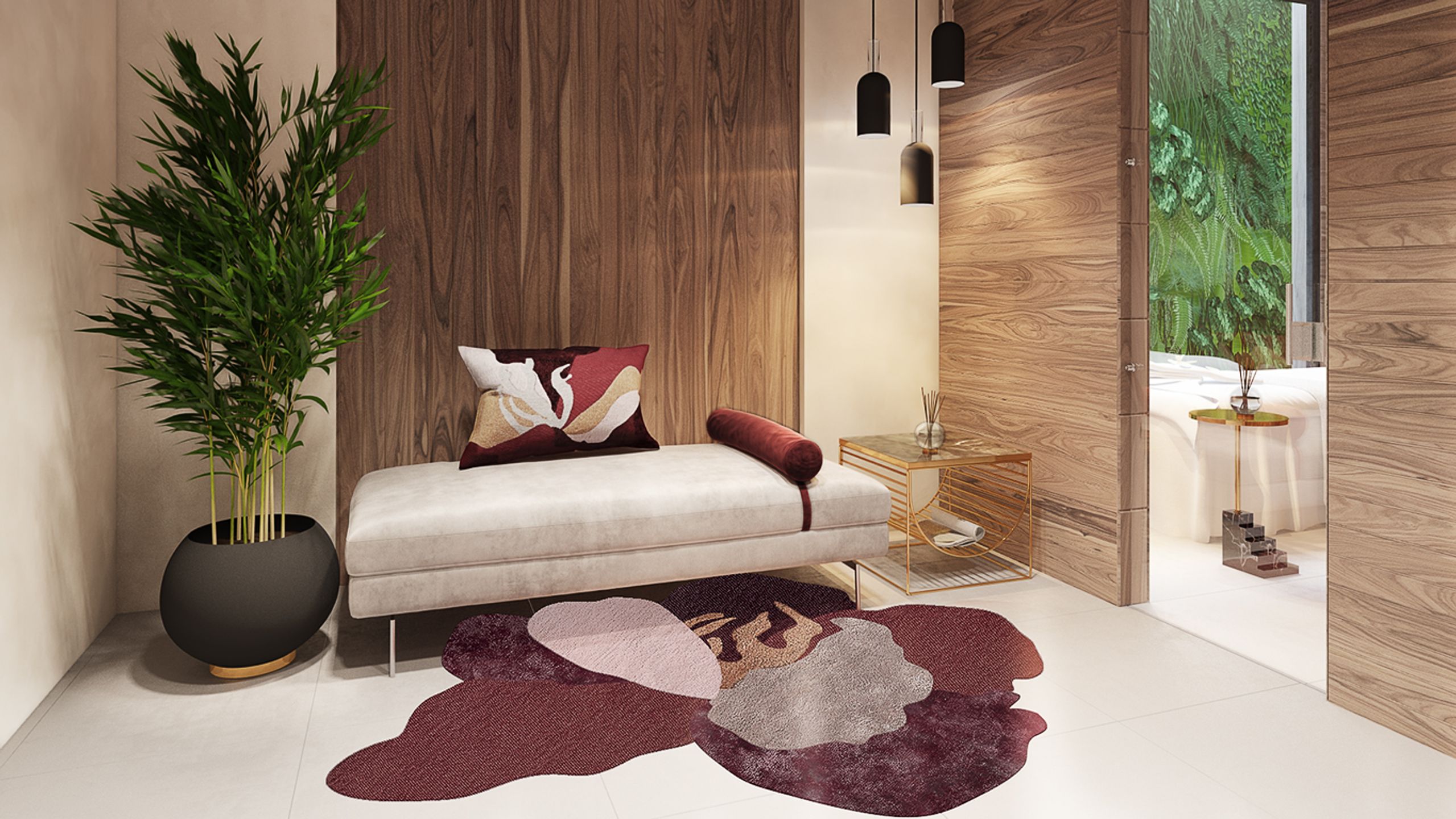 AYTM - Coffee Table - SINO Table/Magazineholder - Brass / Black marble