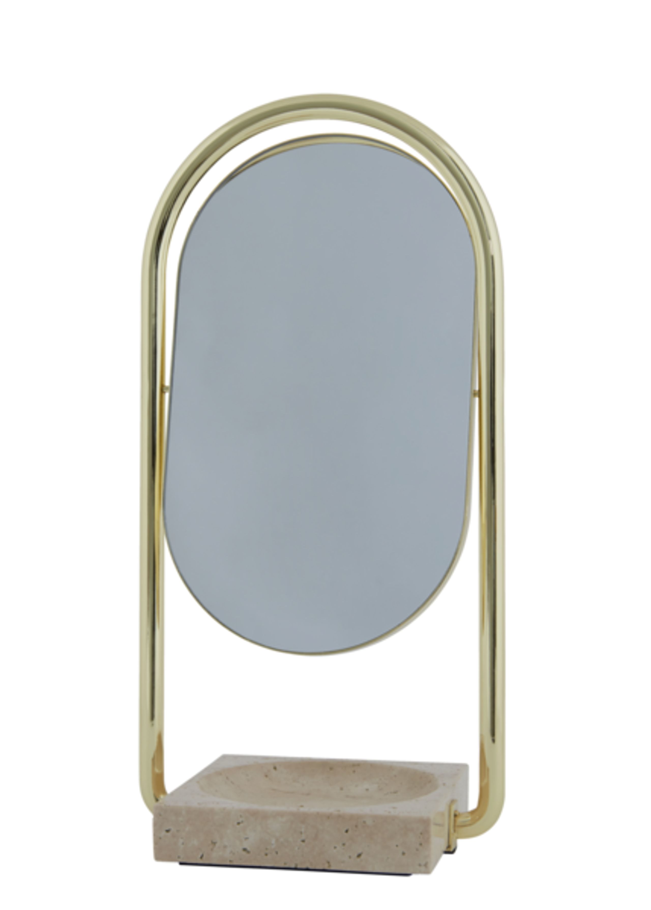 AYTM - Mirror - Angui Table Mirror - Travertine / Gold