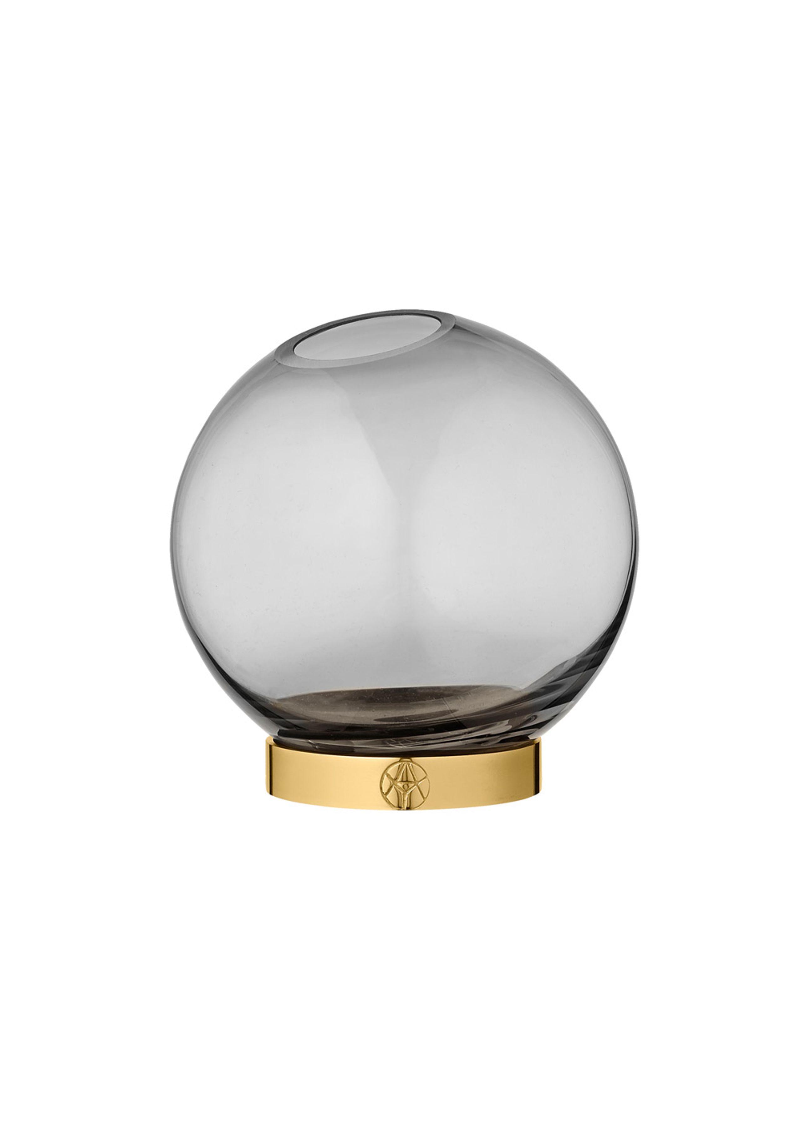 AYTM - Vase - Globe - Round Vase w/Stand - Black/Gold Mini