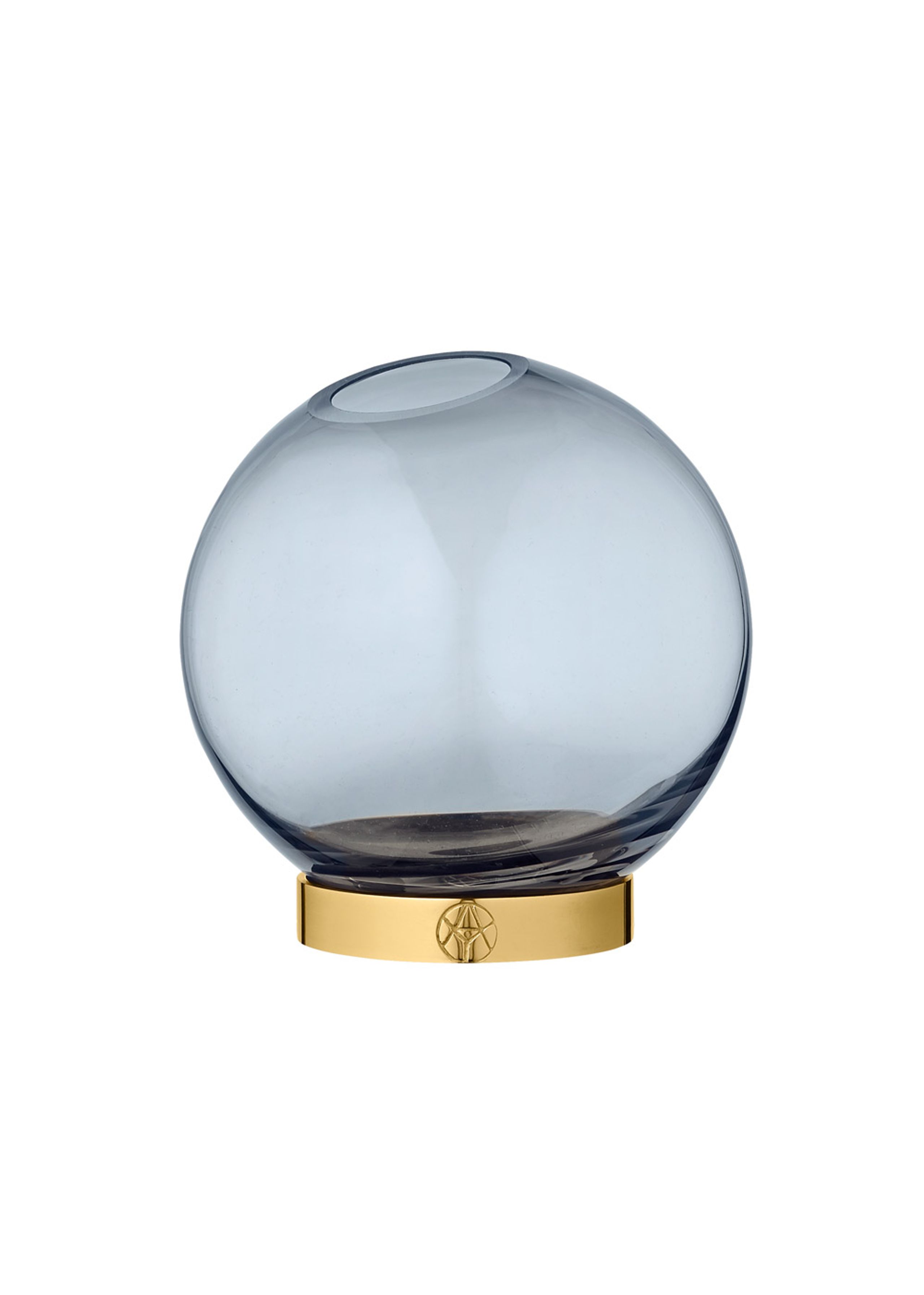 AYTM - Váza - Globe - Round Vase w/Stand - Navy/Gold Mini