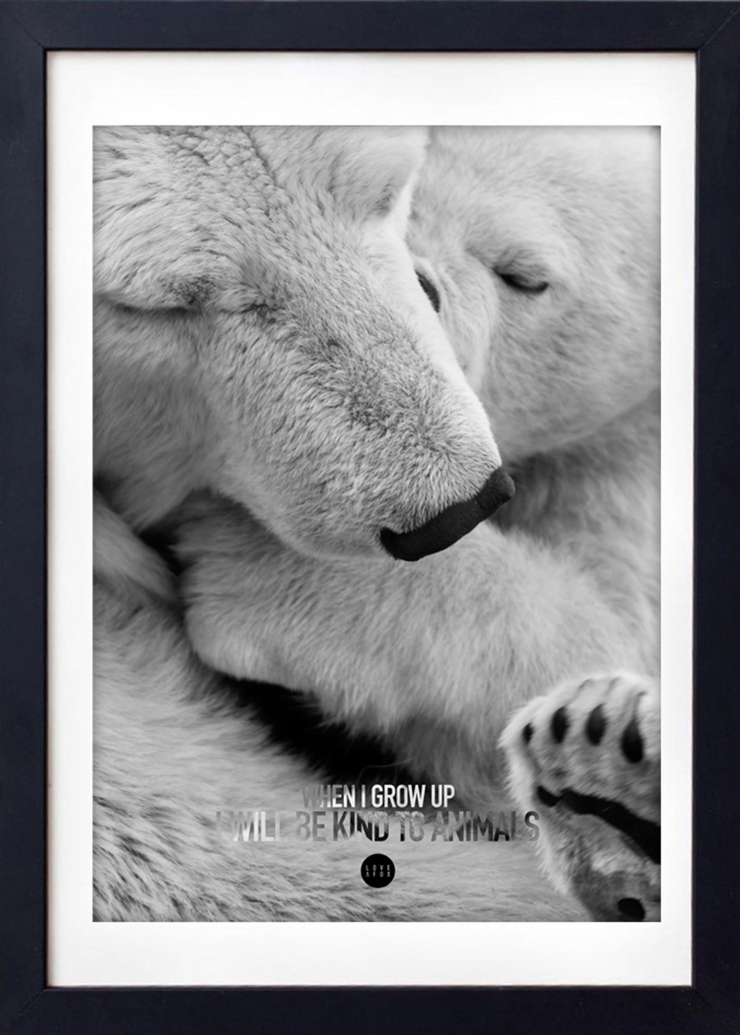 LOVE A FOX - Poster - Baby Polar Bear Grey - Grey