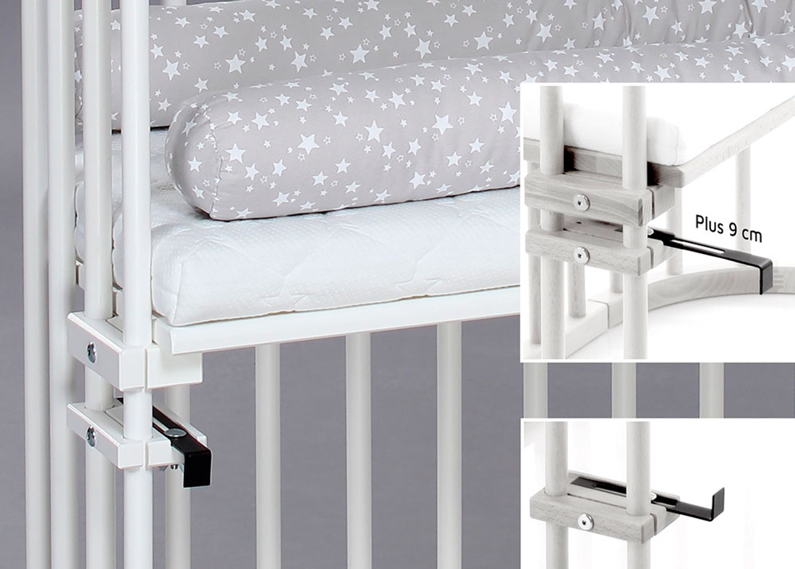Babybay - Bedside Crib - Babybay - Maxi Co-Sleeper - White Varnished