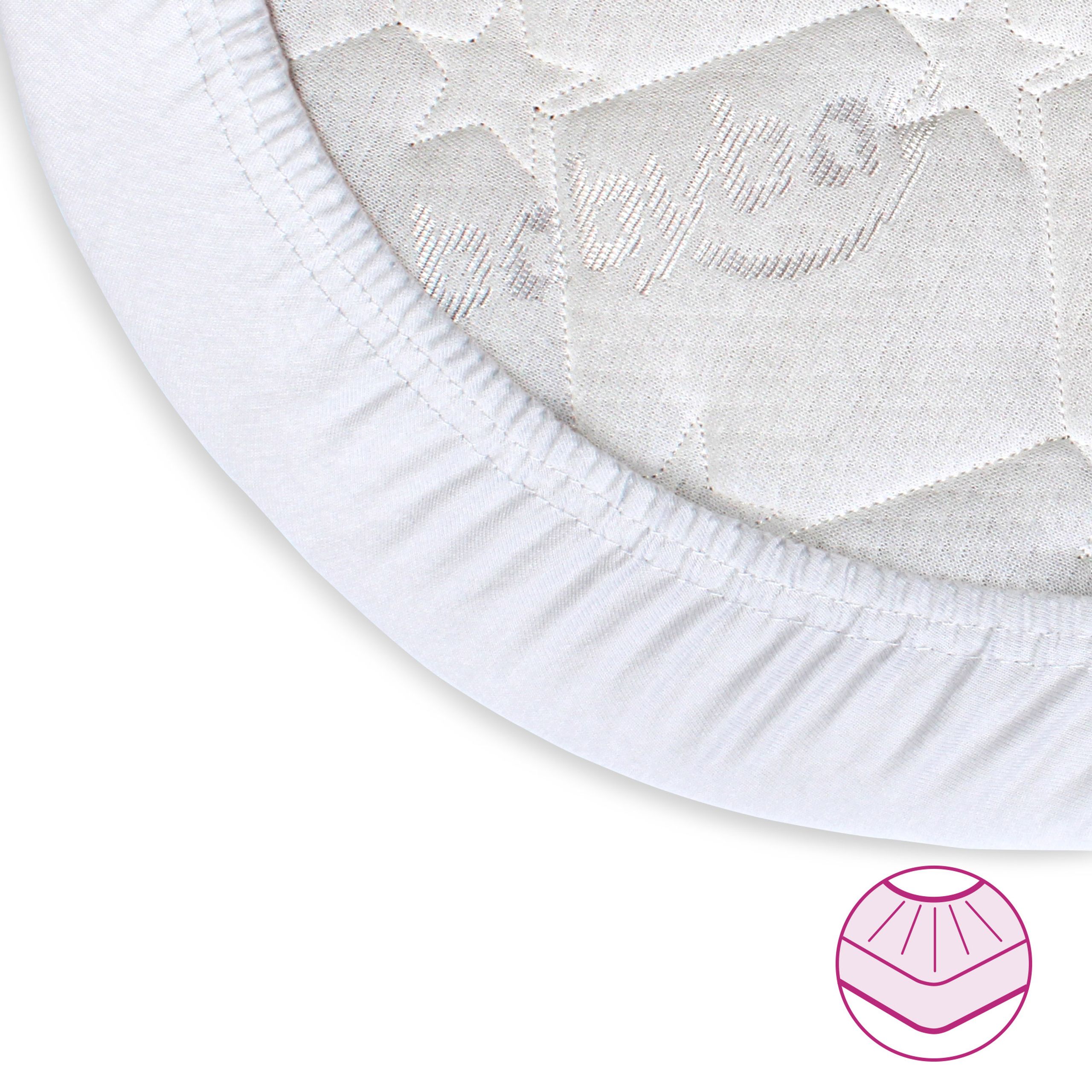 Babybay - Børnelagen - Jersey Cover Deluxe for Cot Conversion Mattress Original - White