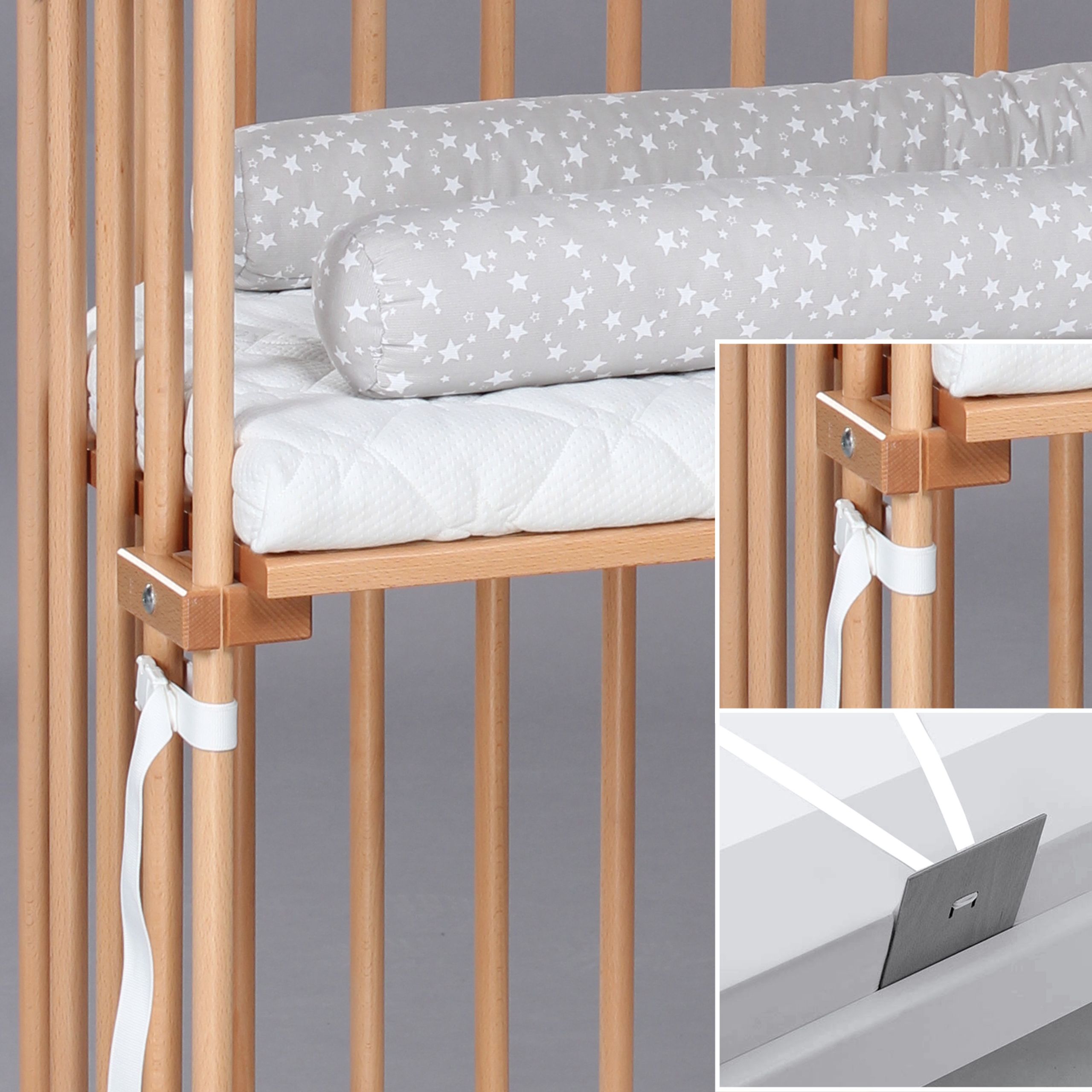 Babybay - Kinderbed - Boxspring XXL co-sleeper - Natur lakeret