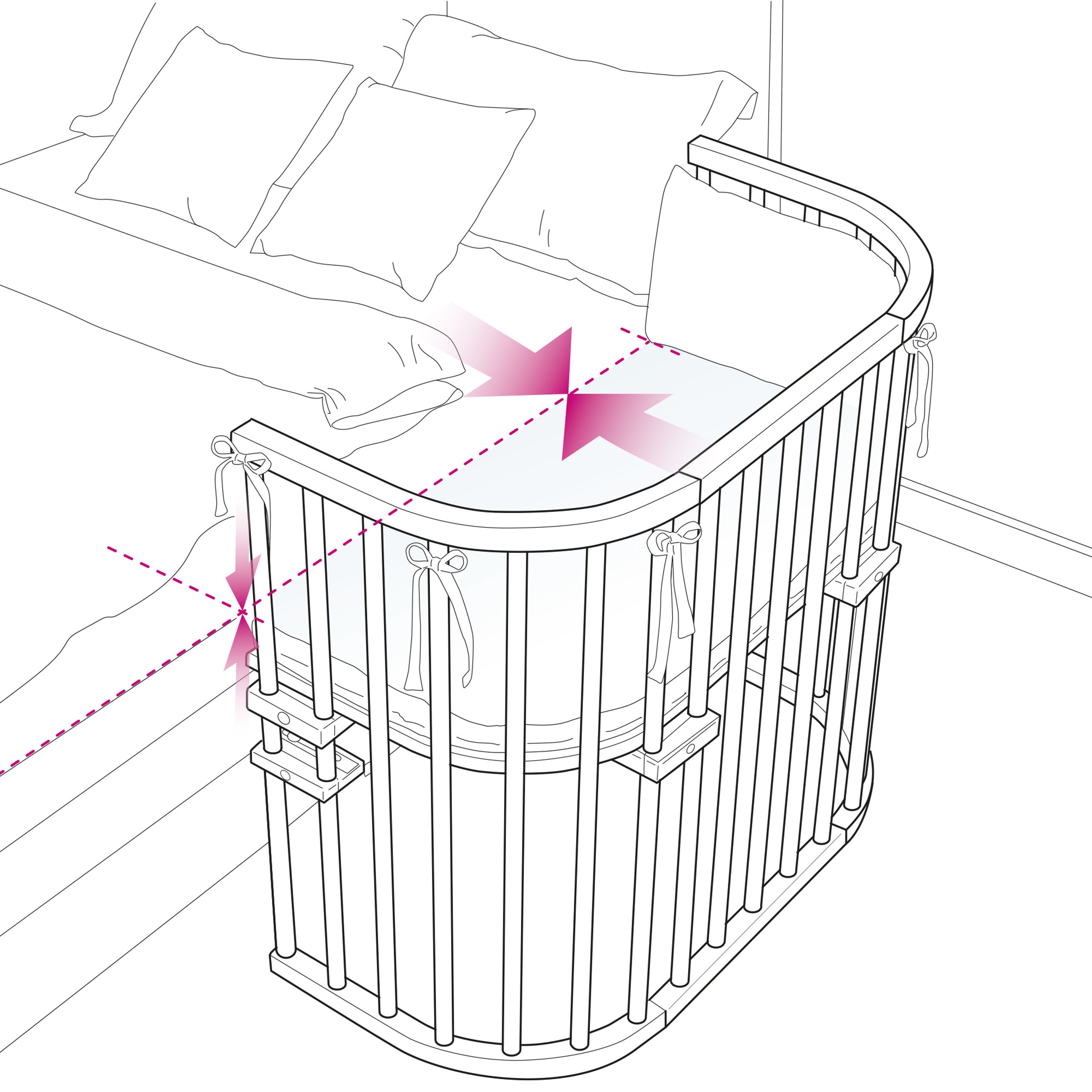 Babybay - Barnsäng - Maxi co-sleeper with mattress Classic Soft - Natur ubehandlet