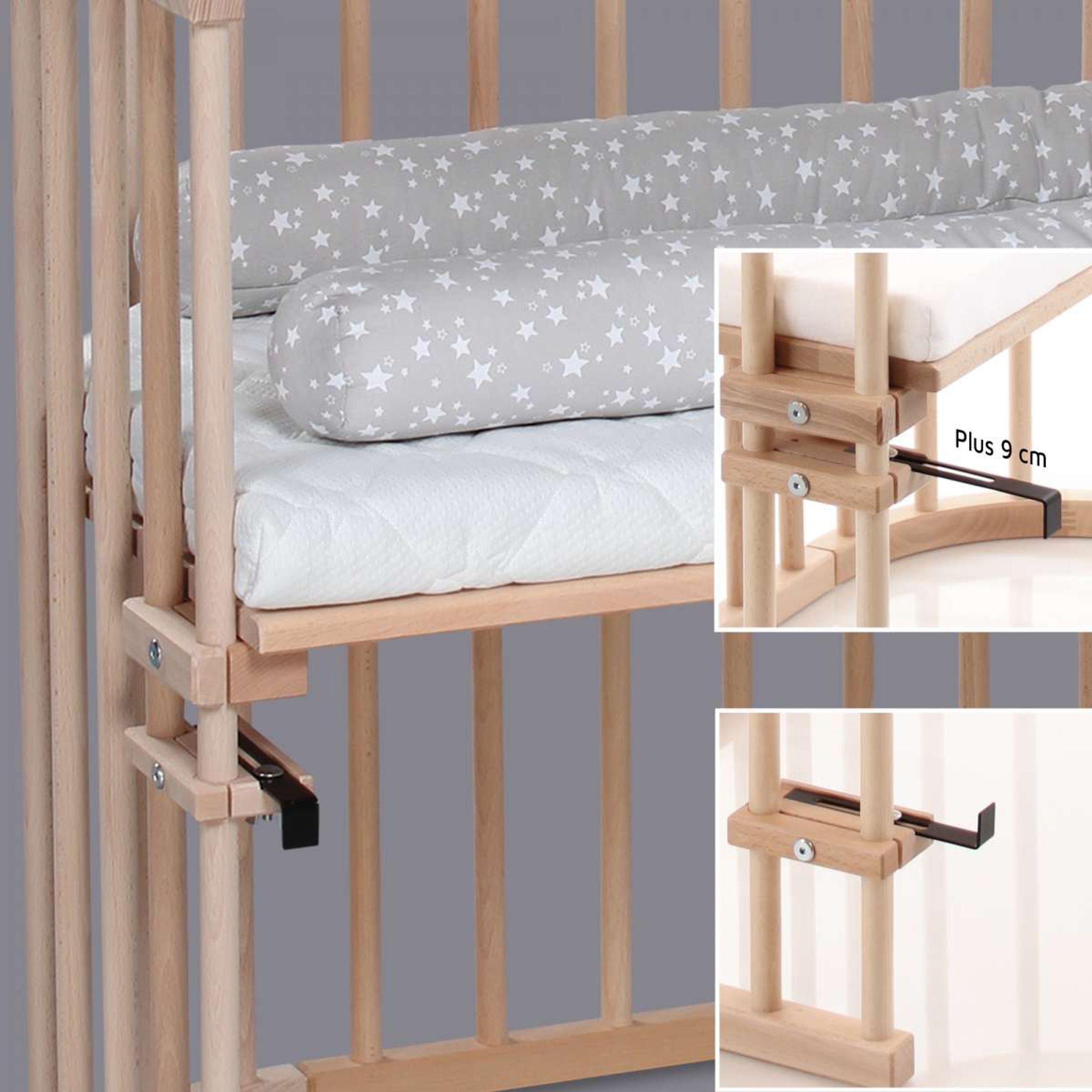 Babybay - Barnsäng - Maxi co-sleeper with mattress Classic Soft - Natur ubehandlet
