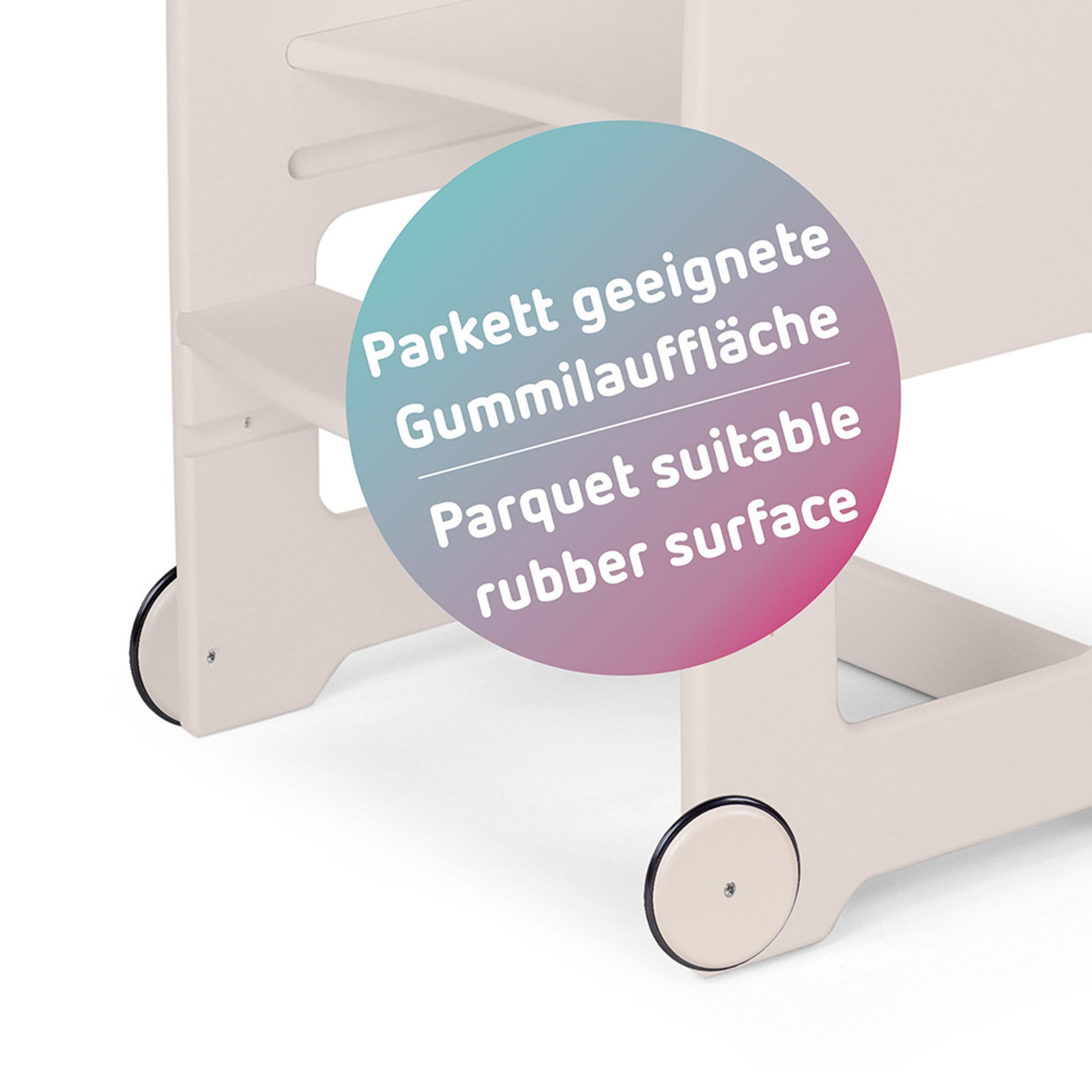 Babybay - Kinderhocker - Roll Kit With Rubber Coating For Learning Step Stool Littlefoot - Natural Varnished