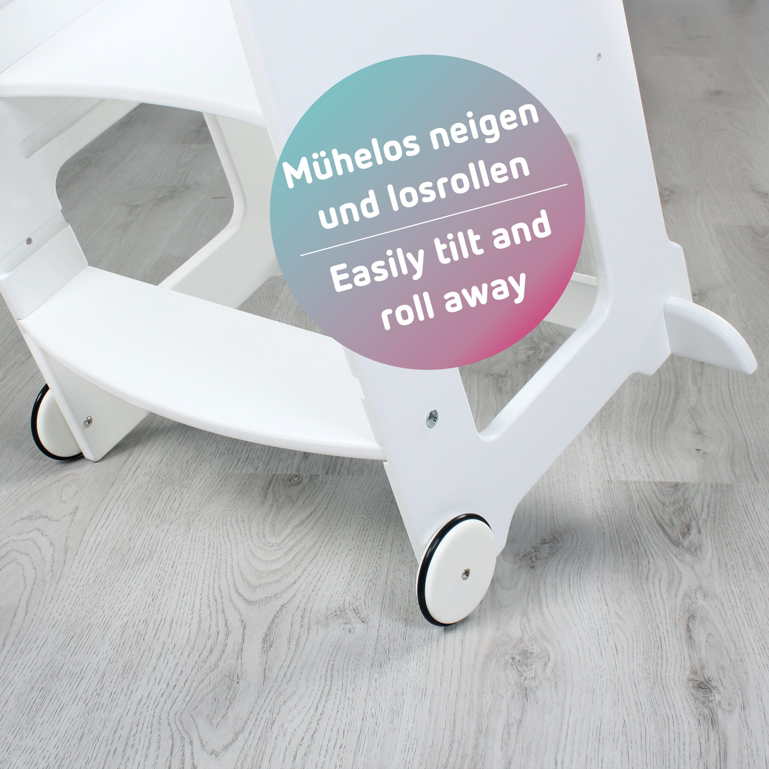 Babybay - Kinderhocker - Roll Kit With Rubber Coating For Learning Step Stool Littlefoot - Natural Varnished